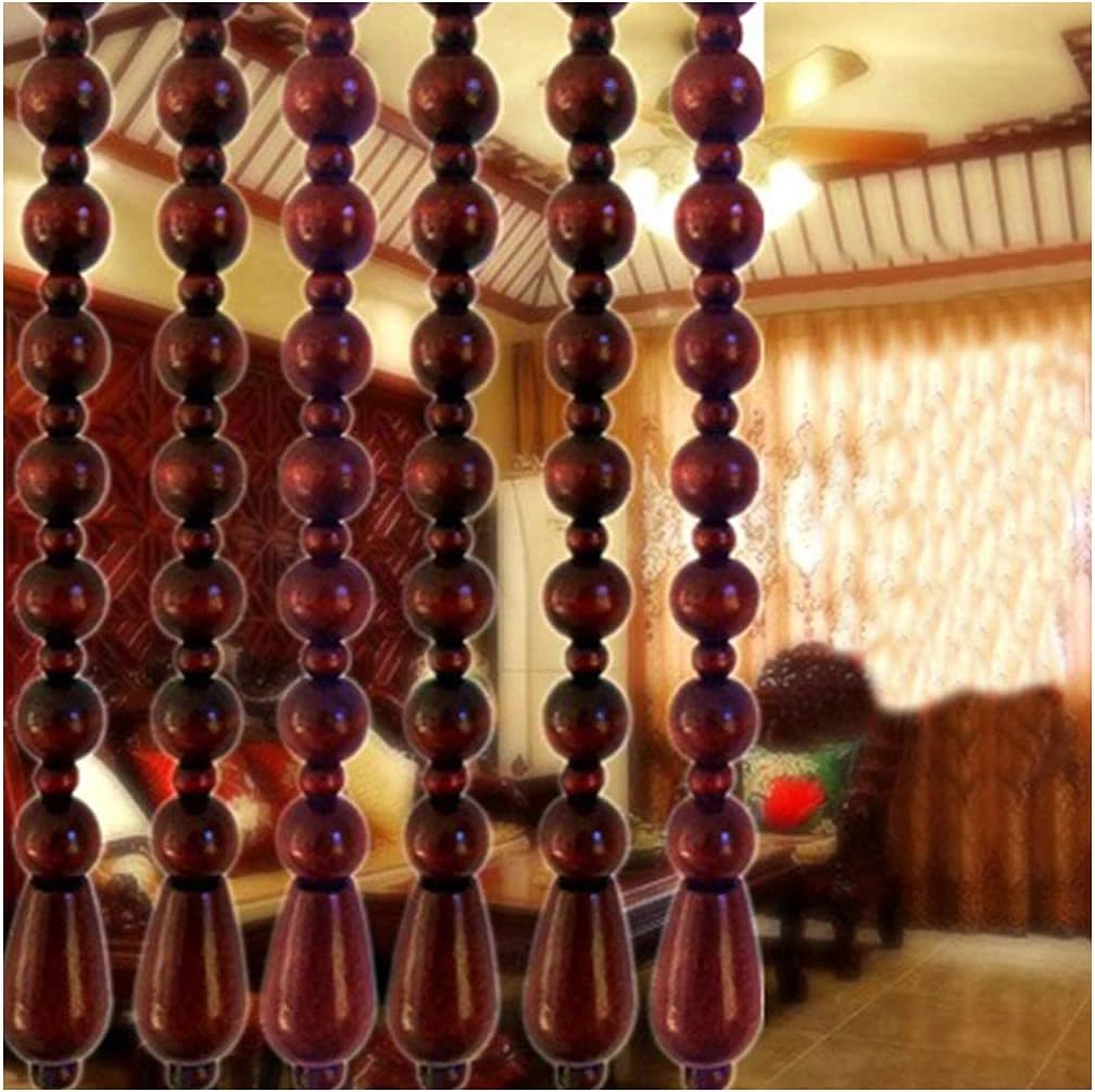 ZHOUXIAO 31 Strands Wood Beaded Curtain for Doorways