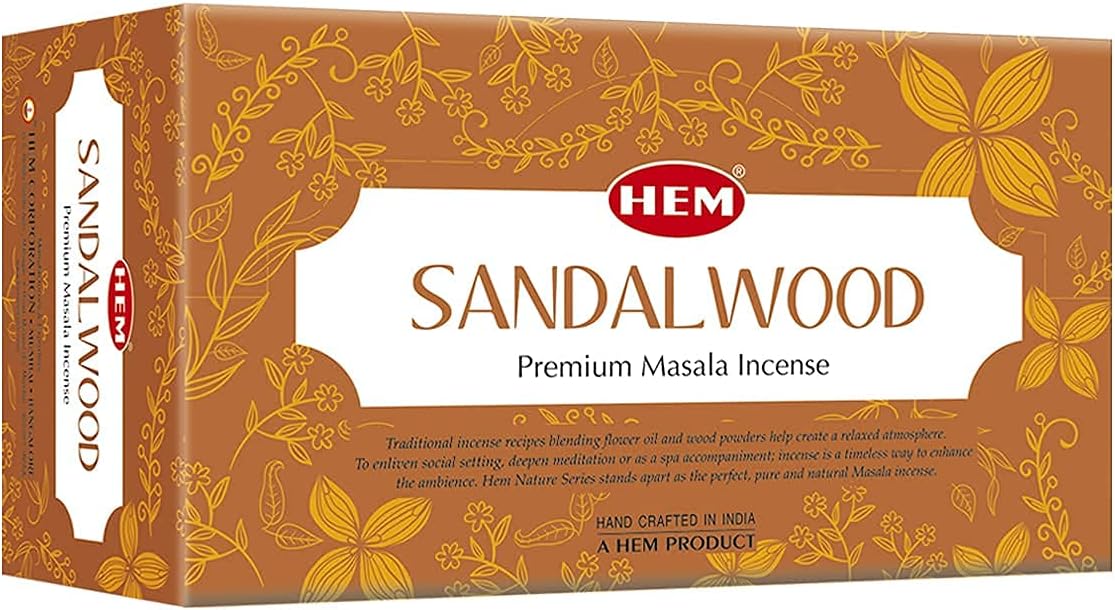 HEM Premium Sandalwood Masala Incense Sticks - Pack of 12