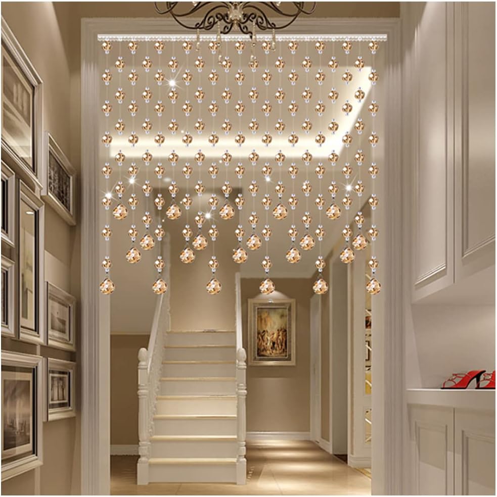 ZHOUXIAO Crystals Beaded Tassel Panel Curtains for Doorways