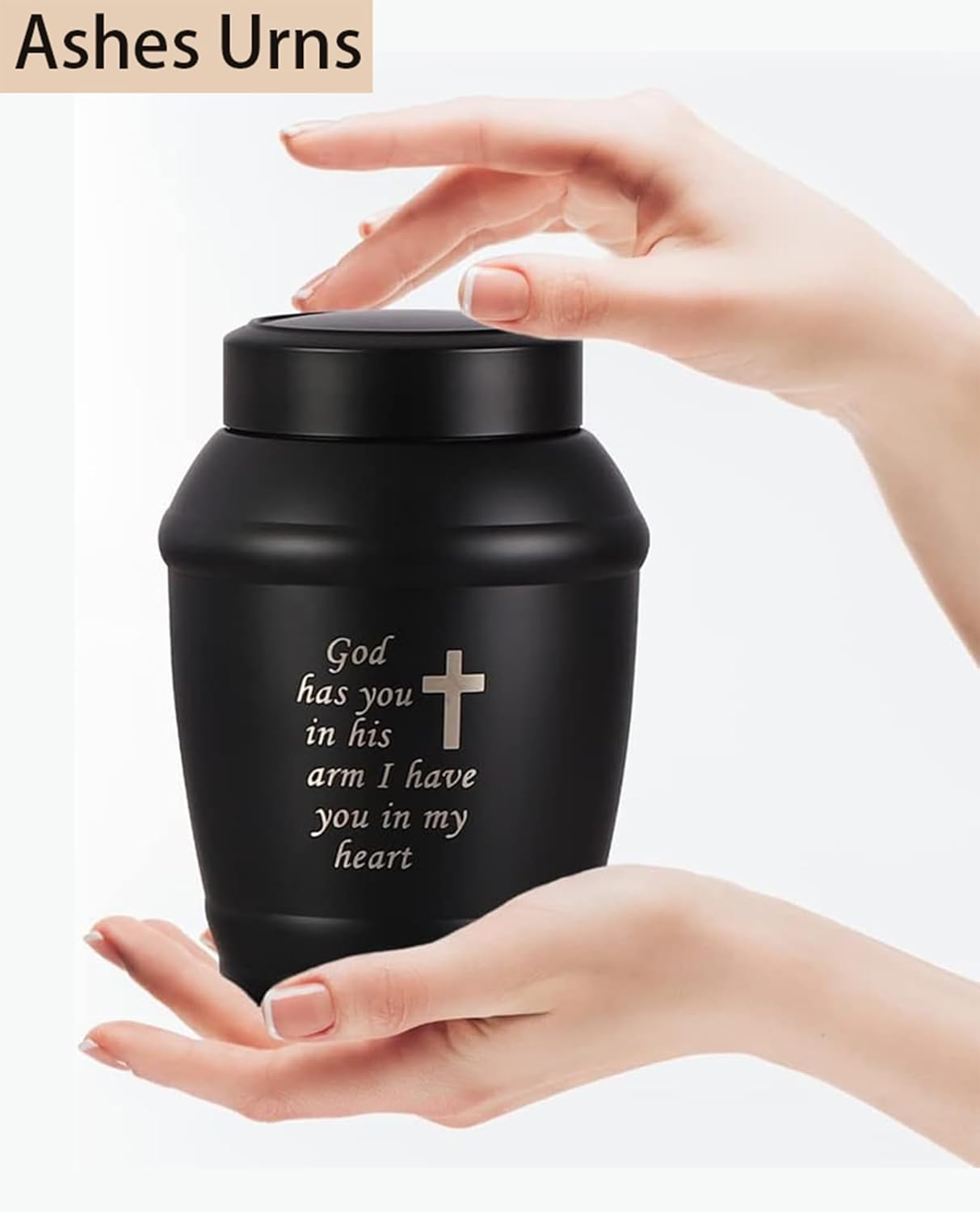 58 Inch Stainless Steel Cremation Urn with Ashes Necklace
