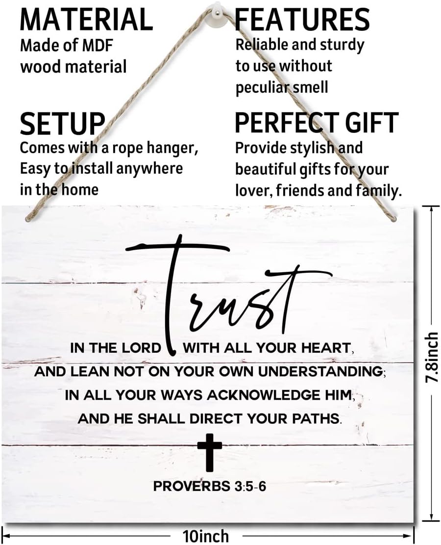 Bible Verse Wood Plaque Wall Hanging Sign