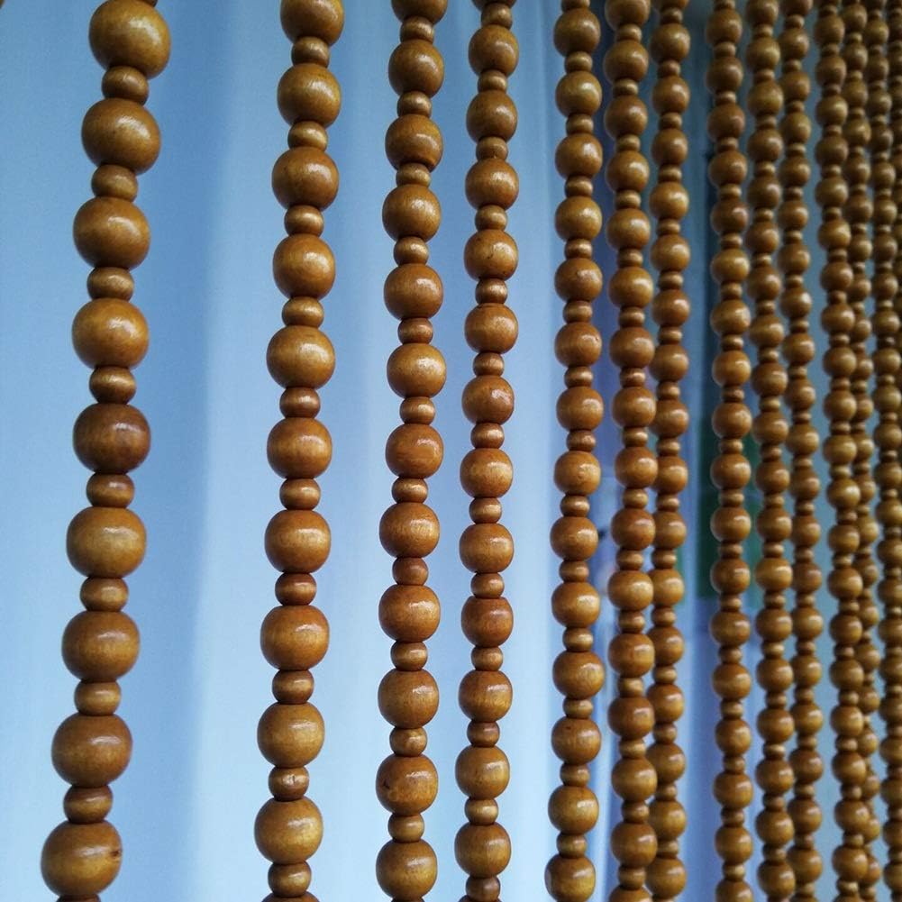 Beaded Curtain Wooden Doorway Divider Decor