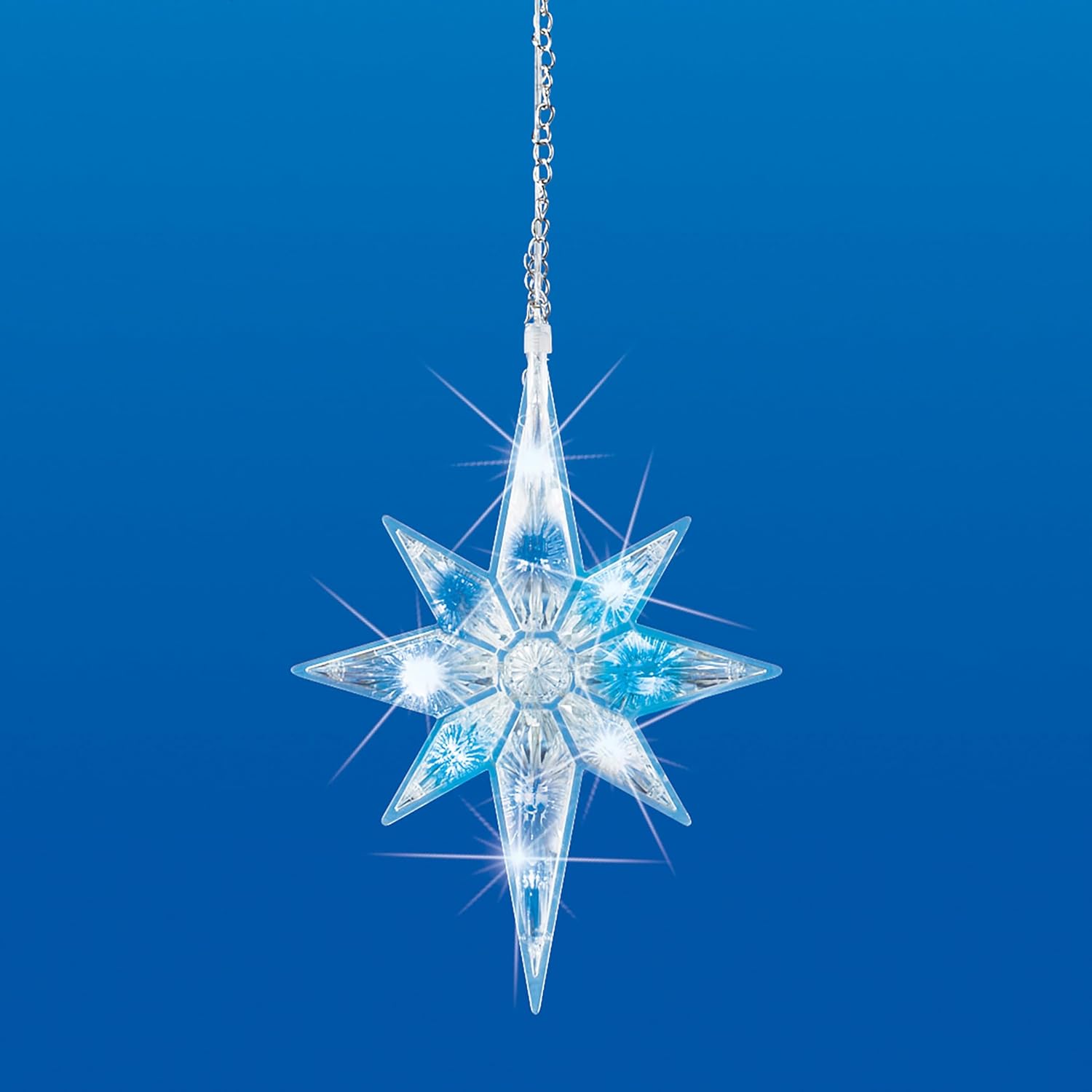 Collections Etc 8-Point Star Solar Lighted Mobile Dangler