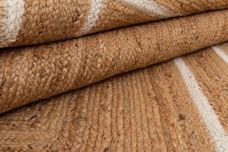 Natural Jute Runner Rug 25x6ft Non-Slip for Kitchen Hallways