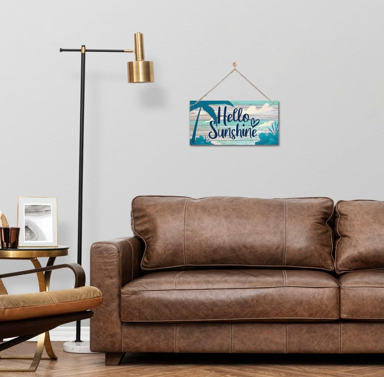 Hello Sunshine Wood Wall Sign 12x6 Inch