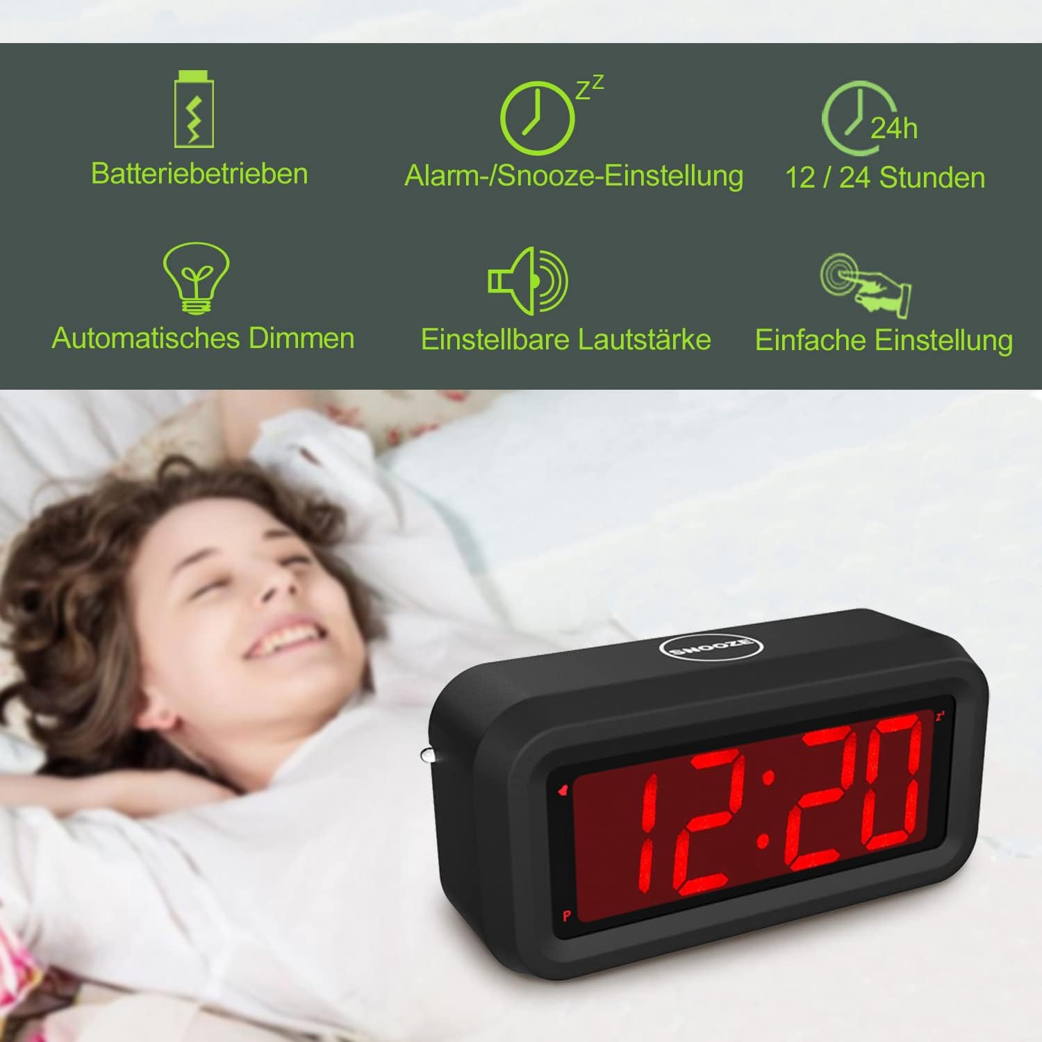 Energy Saving Digital Alarm Clock with LED Display