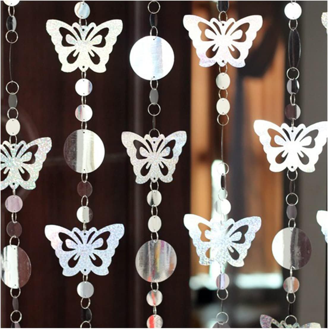 QueenBox 5Pcs 394in Round Sequin Curtain