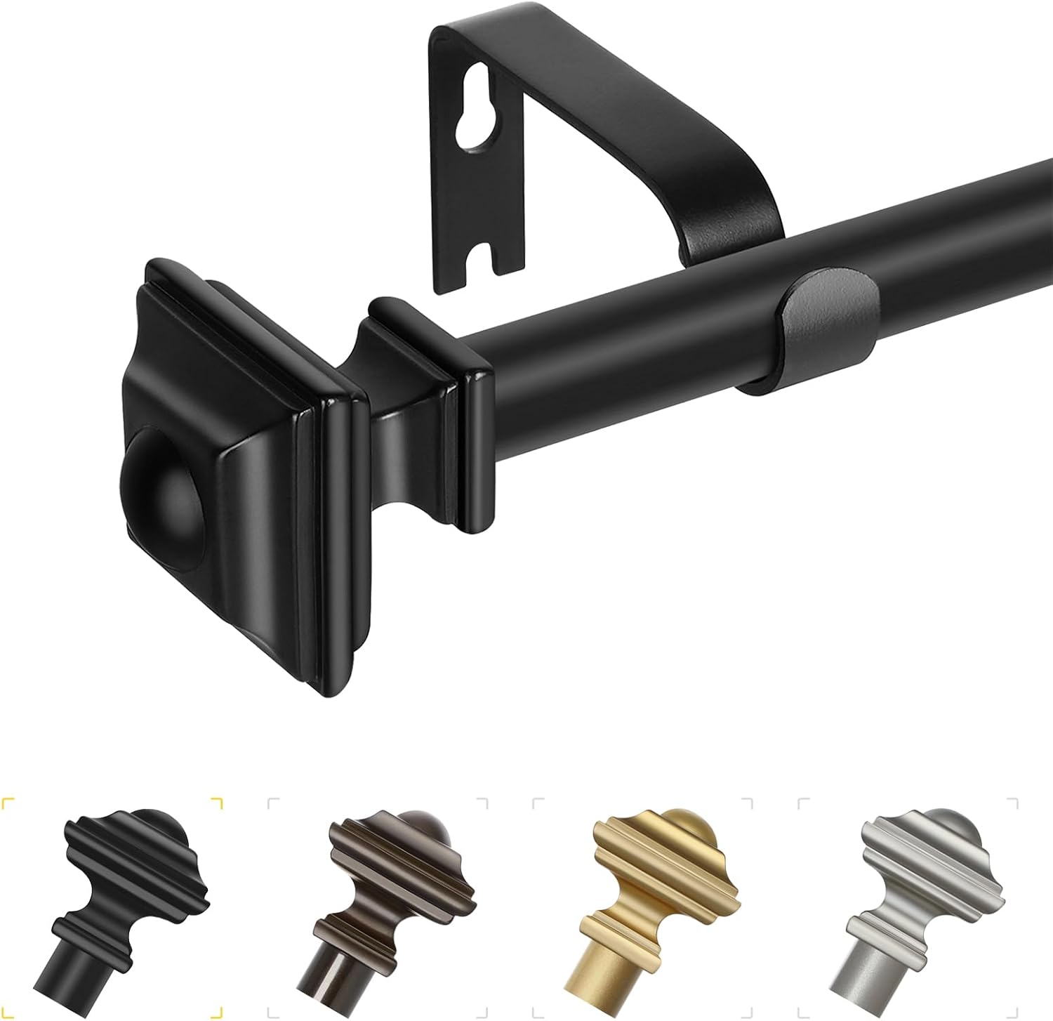JRZOO Black Curtain Rods 18-45 34 Inch Diameter
