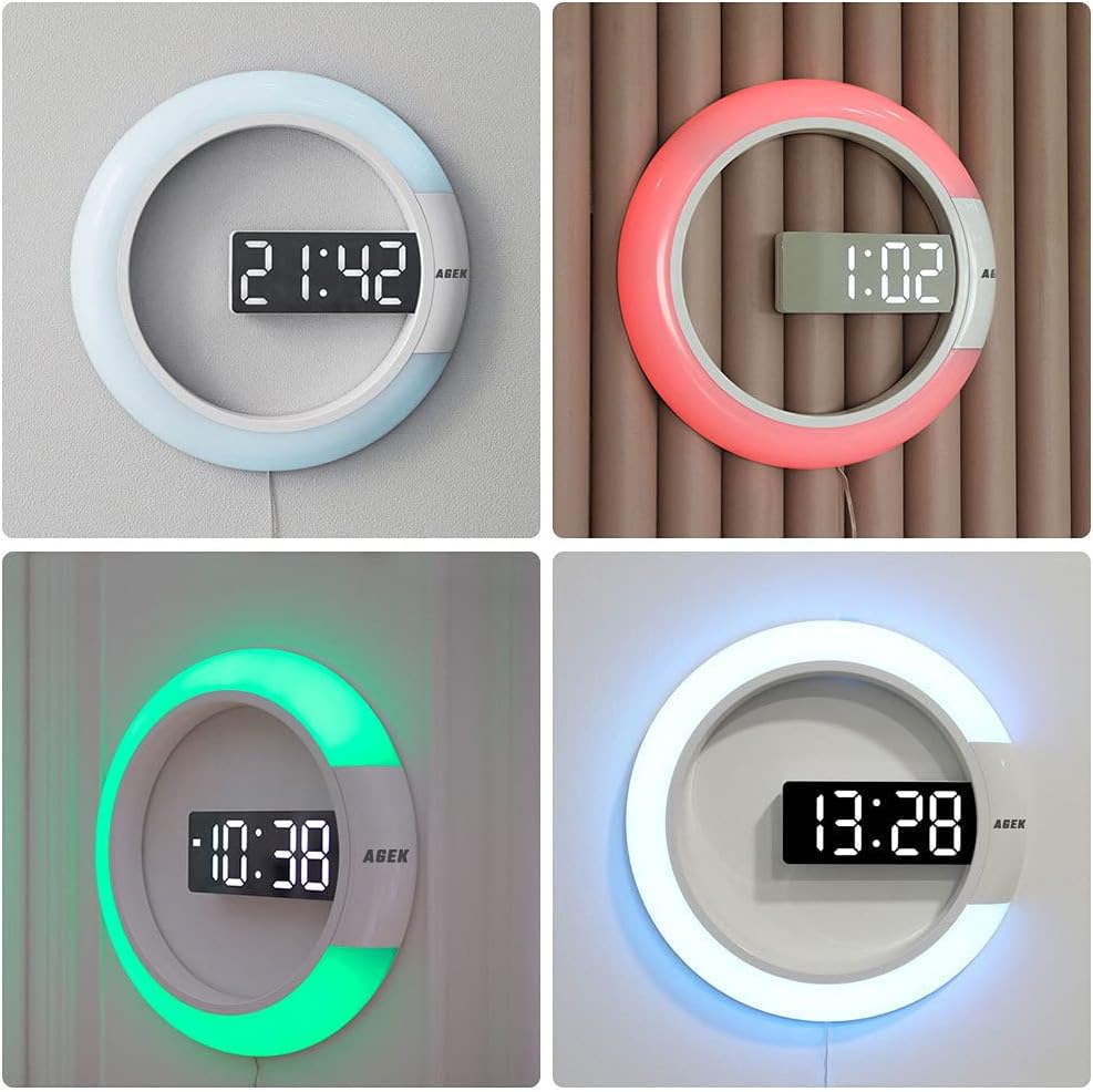 AGEK LED Digital Wall Clock with Remote Control