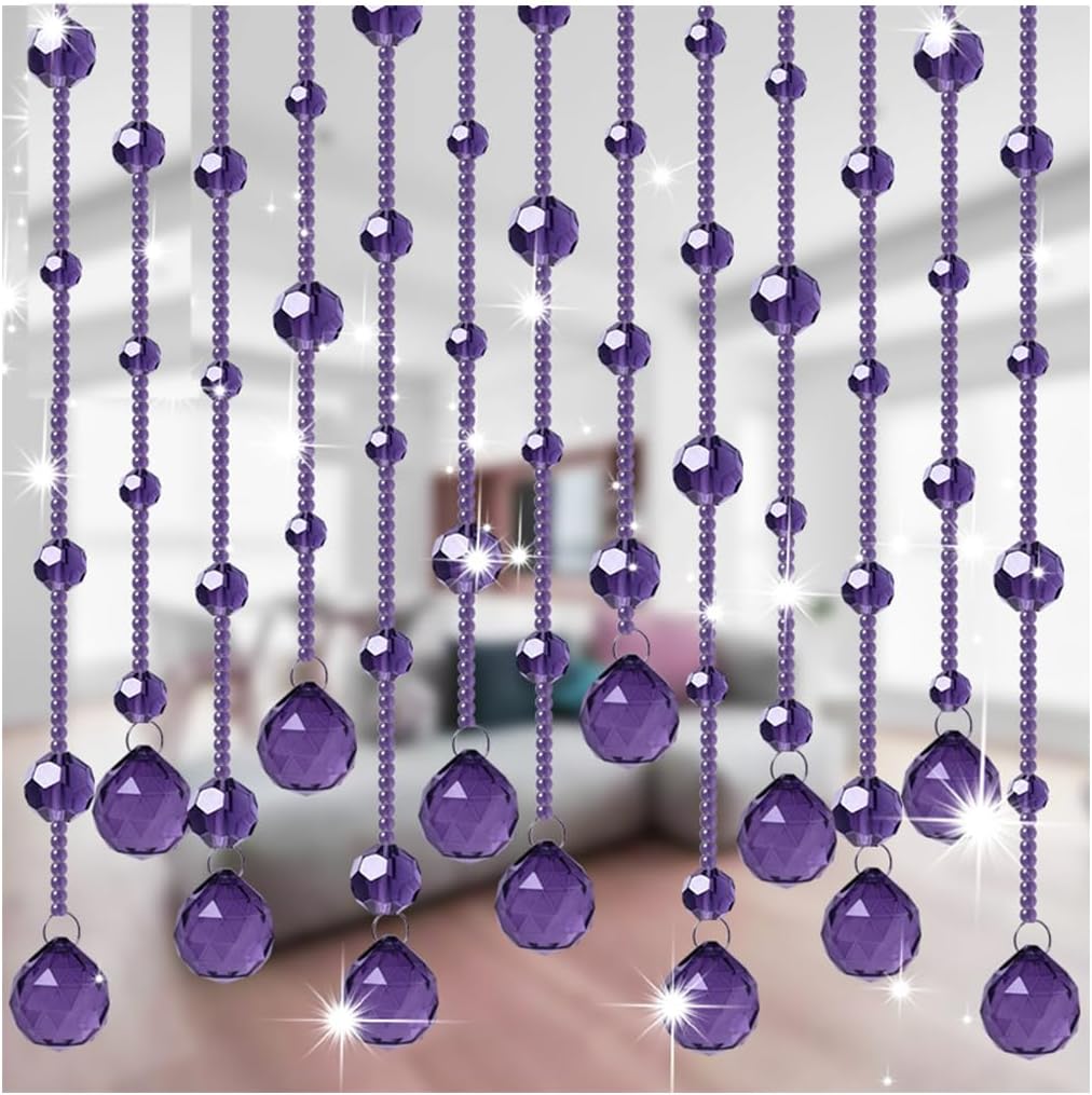 GVILTY Crystal Beaded Curtain Door Divider 100x120cm