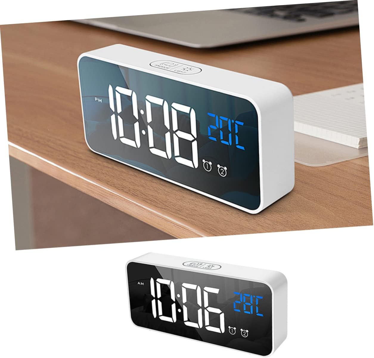 PRETYZOOM Music Charging Alarm Clock with Large Screen for Boys Girls