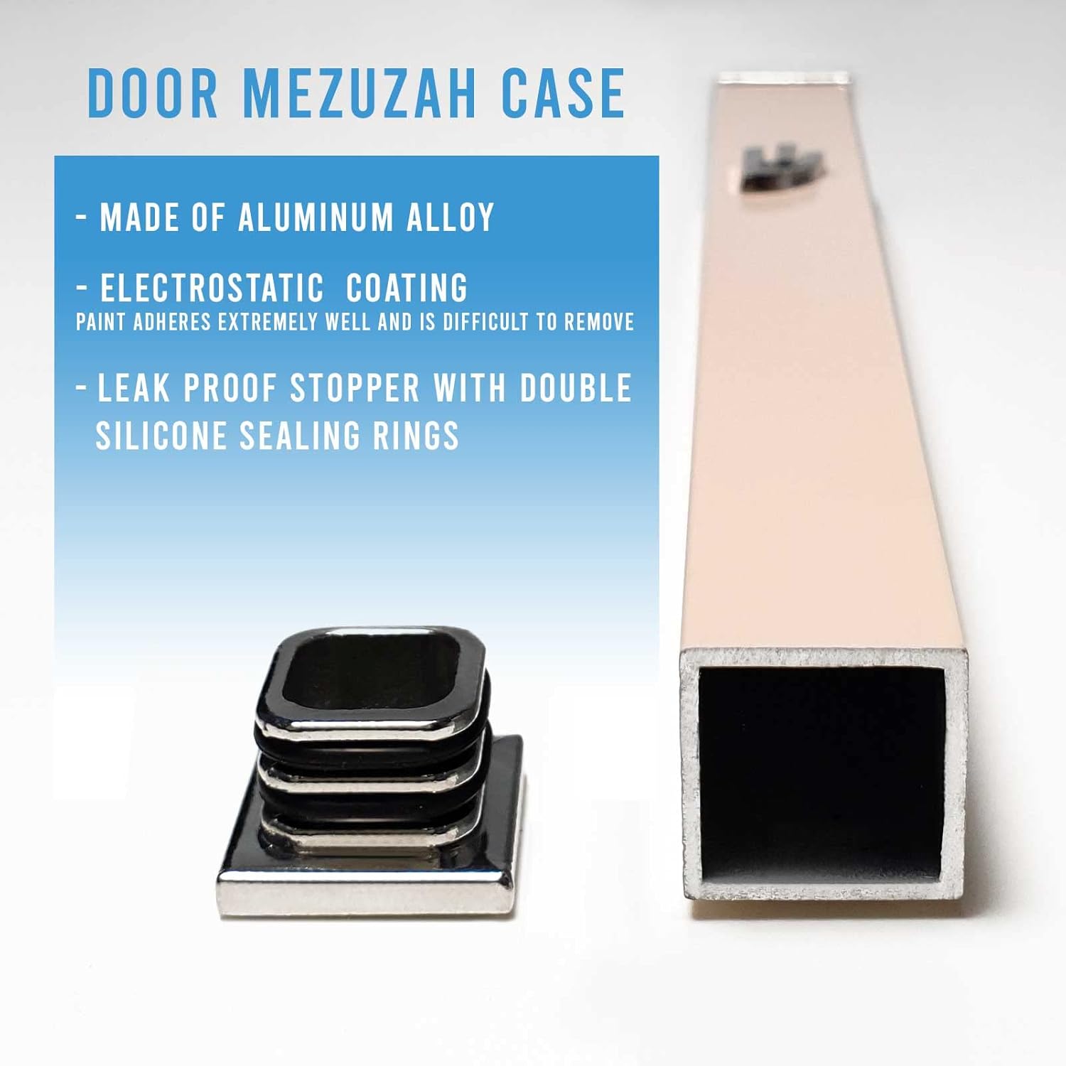 Elegant Modern Door Mezuzah Case Without Scroll