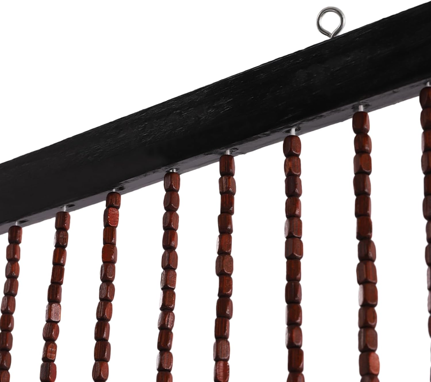 Beaded Curtain Door String with Bamboo and Wood Chocolate 355x82in