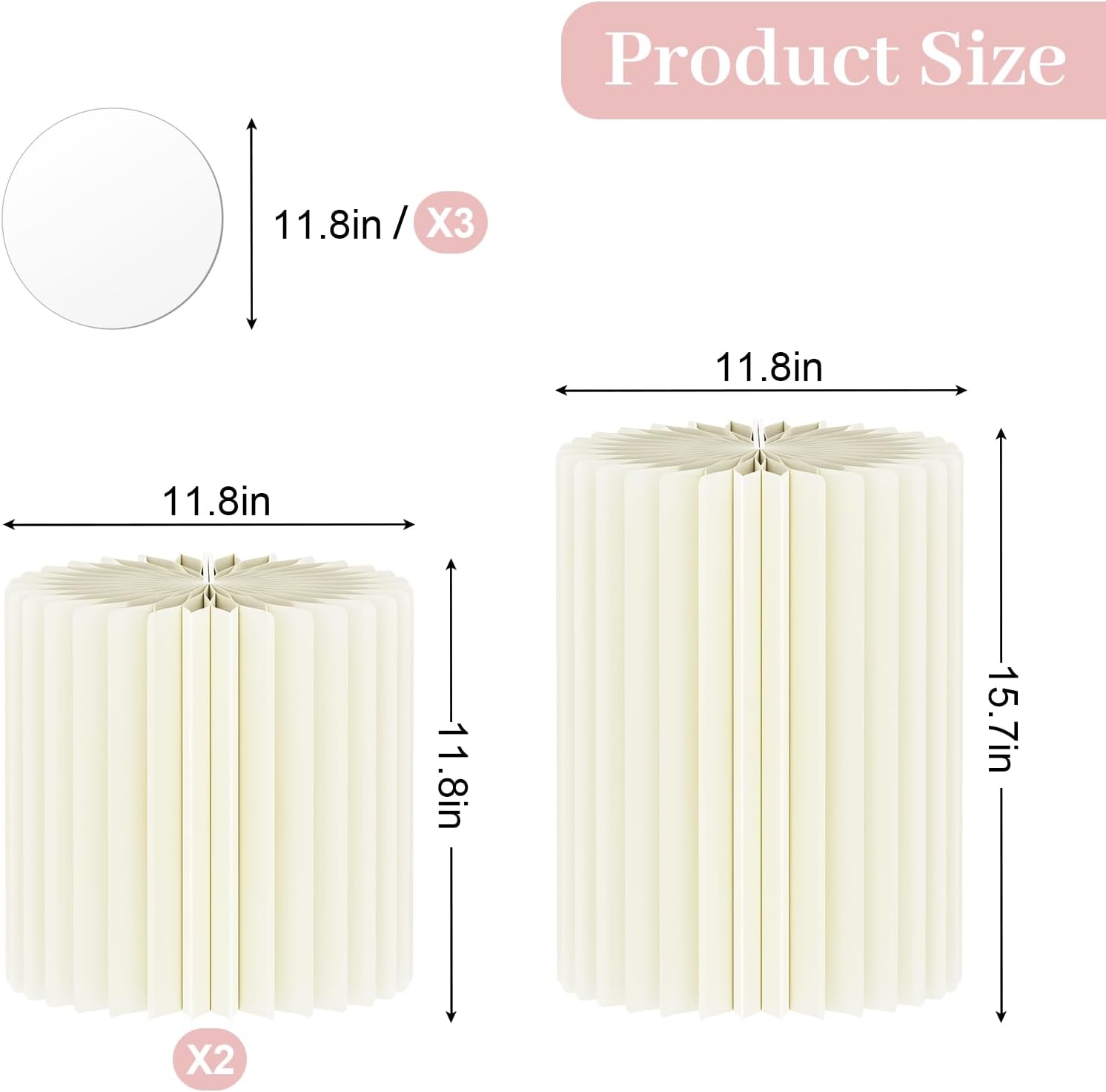 Cylinder Stands for Party 3 Pcs Foldable Display Set