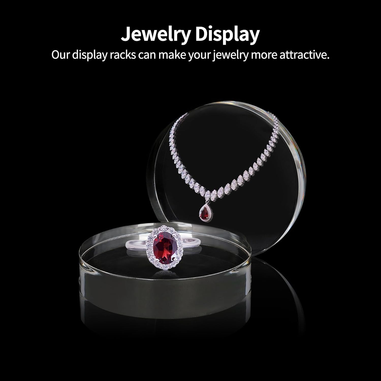 4 Pack Acrylic Round Display Blocks for Table Showcases