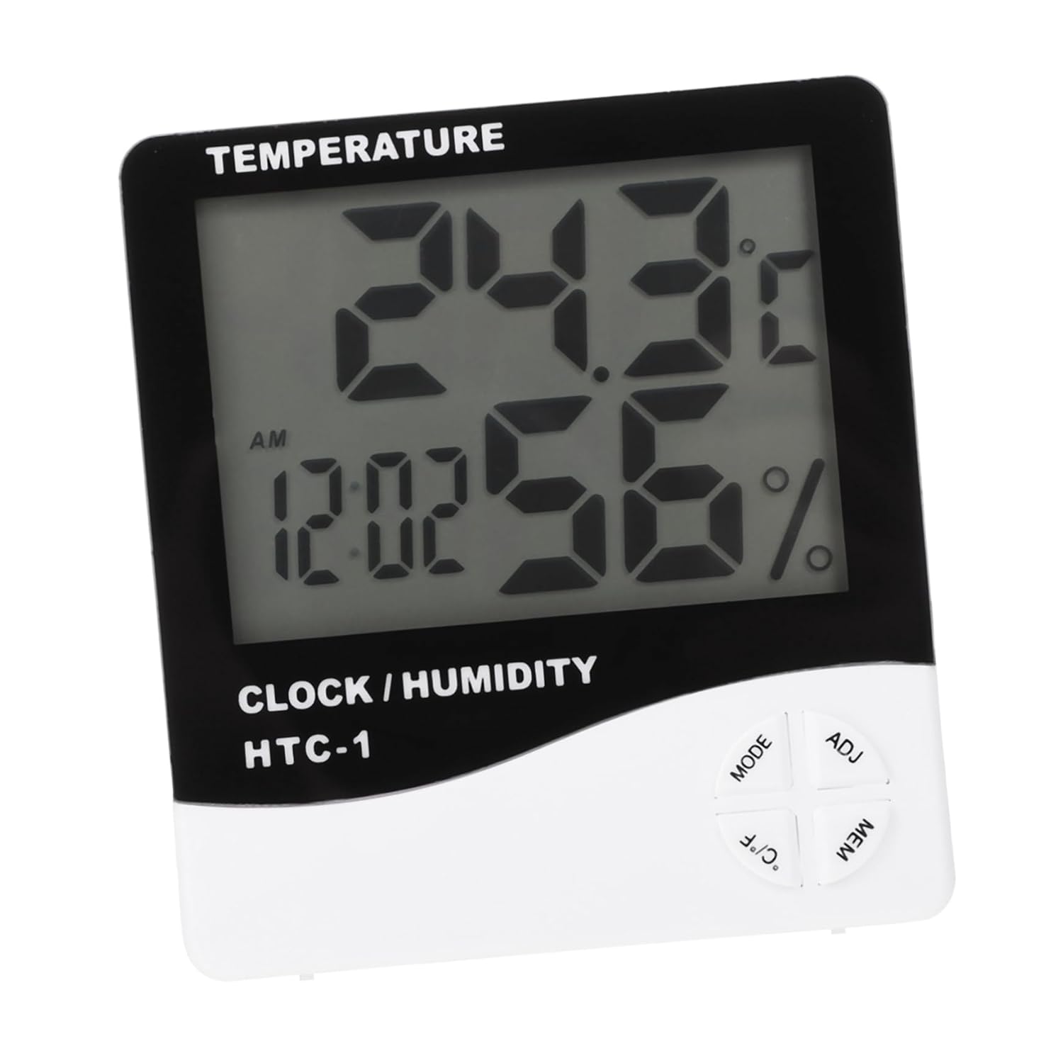 1pc LCD Thermometer Clock for Indoor Temp Humidity Monitoring