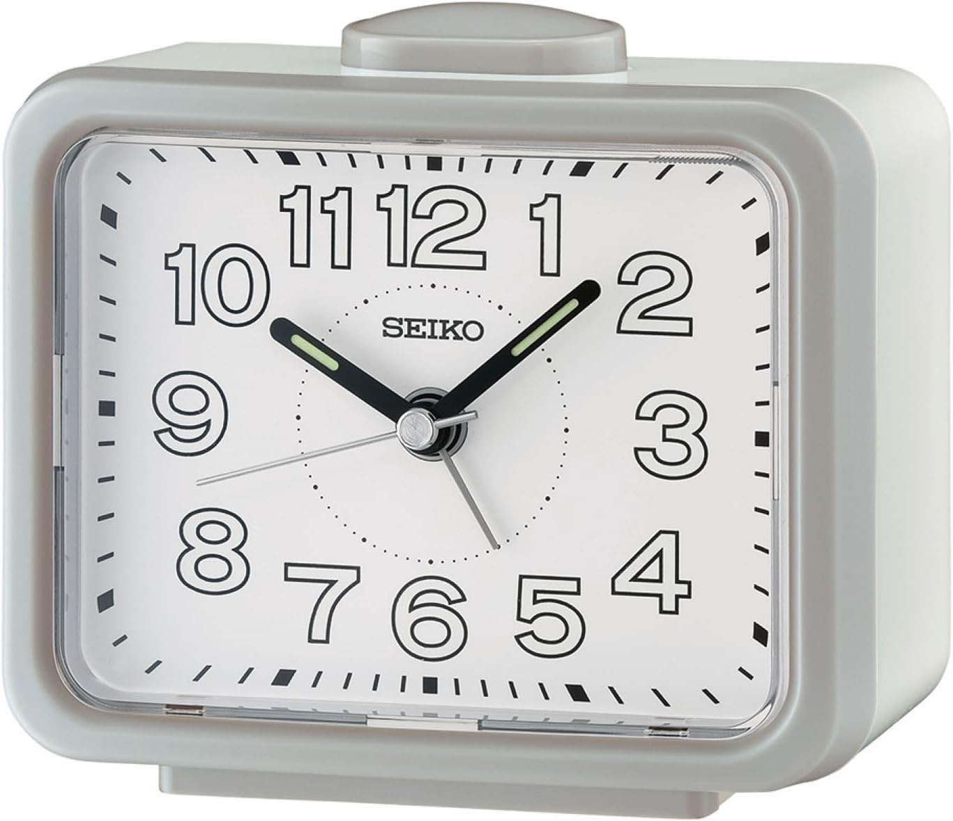 Seiko Akarui Quiet Alarm Clock 35 Inch Silver