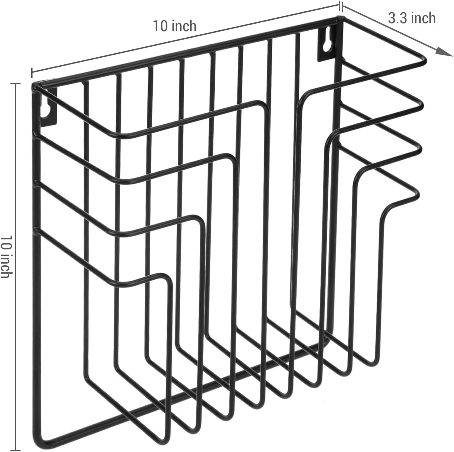 Modern Design Black Metal Wire Magazine Holder and File Folder Rack