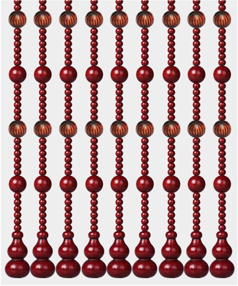 OKUOKA 21 Strands Beaded Door Curtain Red Wine