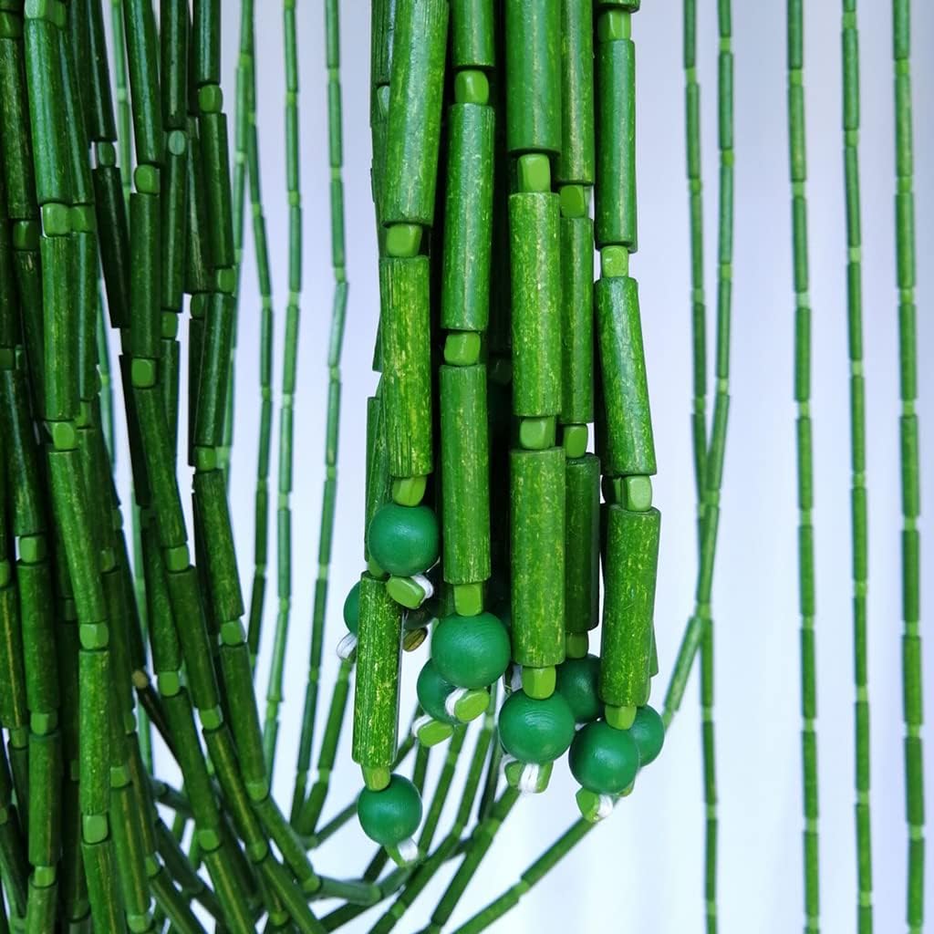 Bamboo Wood Bead Curtain for Doorways and Room Dividers
