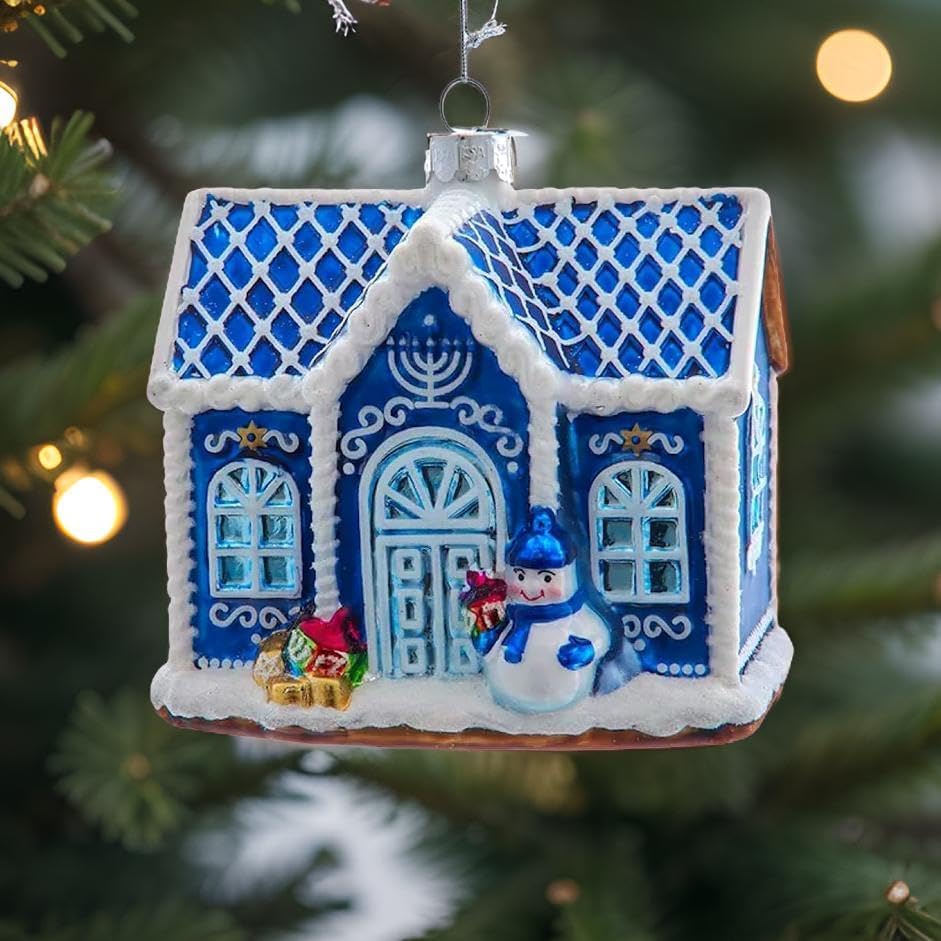 The Bridge Collection 45 Hanukkah Gingerbread House Ornament