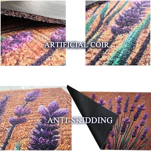 Floral Front Door Welcome Mat 19x31 Non-Slip Outdoor Rug