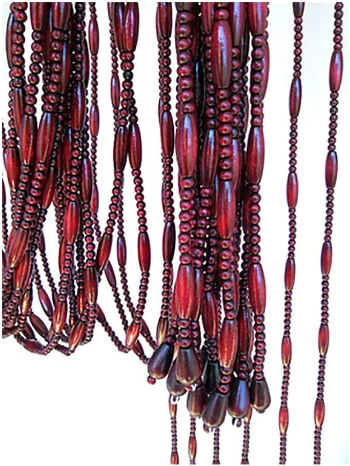 FCHMY Beaded Curtain Wooden Door Divider Panel