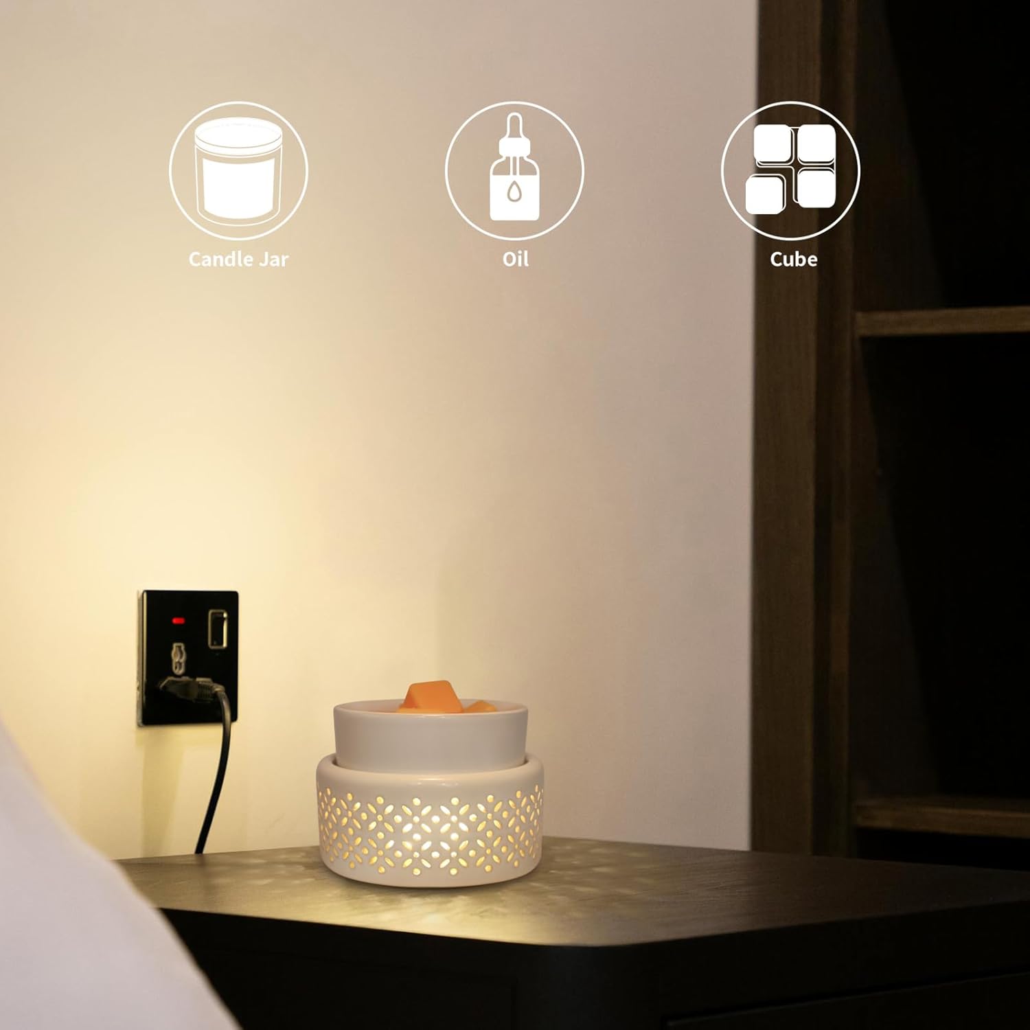 Victoria Aroma Ceramic Wax Melt Warmer LED Night Light