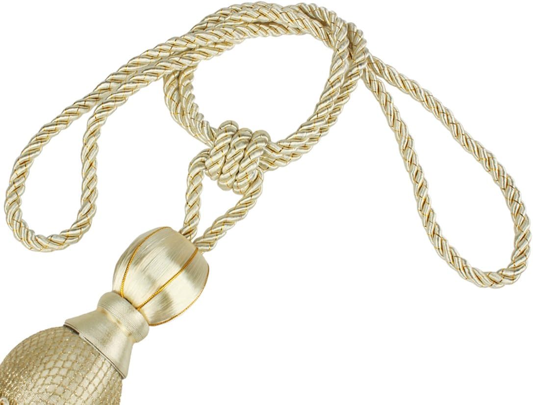 Andux Beige Curtain Tieback with Tassel