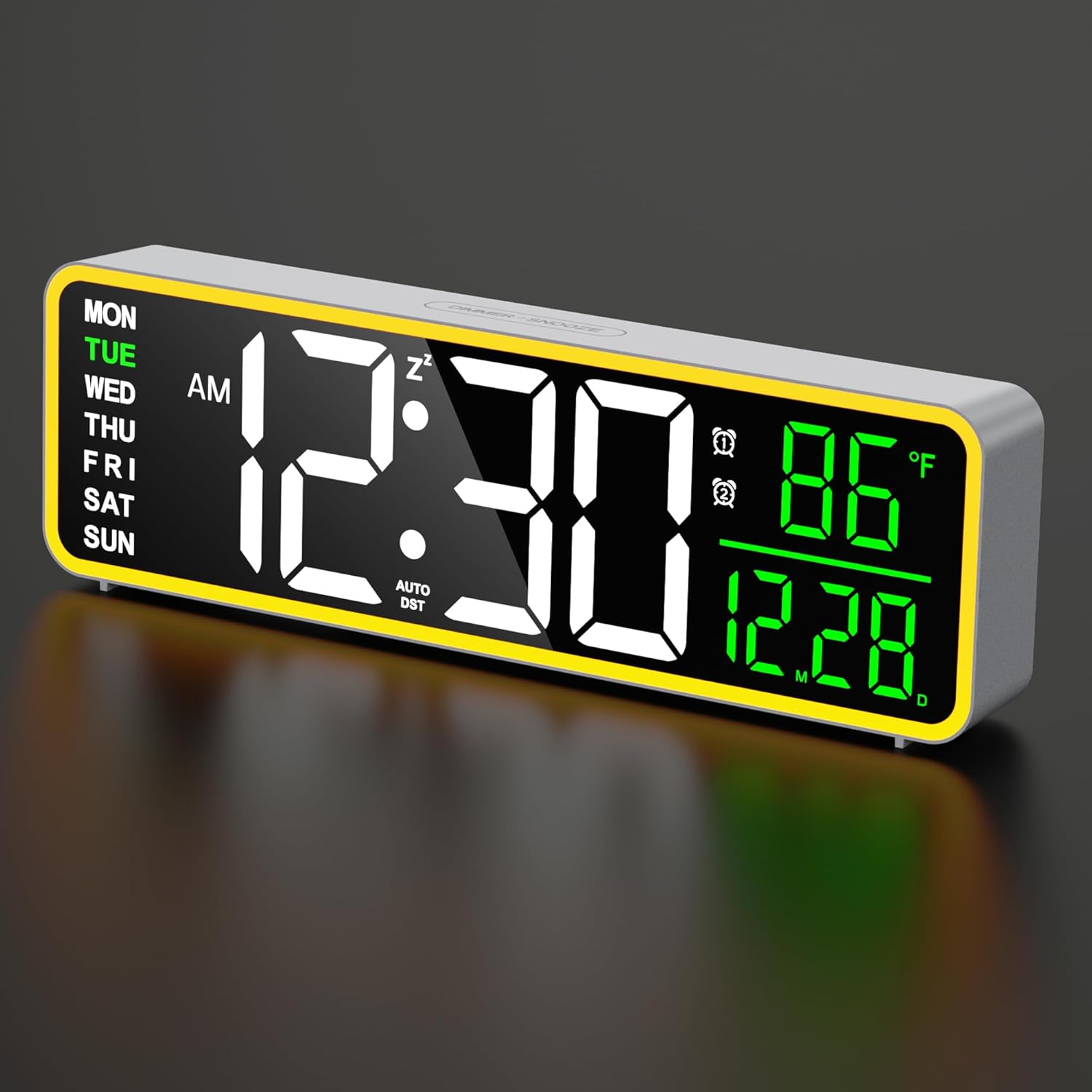 LEIKE 9 Inch Digital Alarm Clock with Night Light and USB Port
