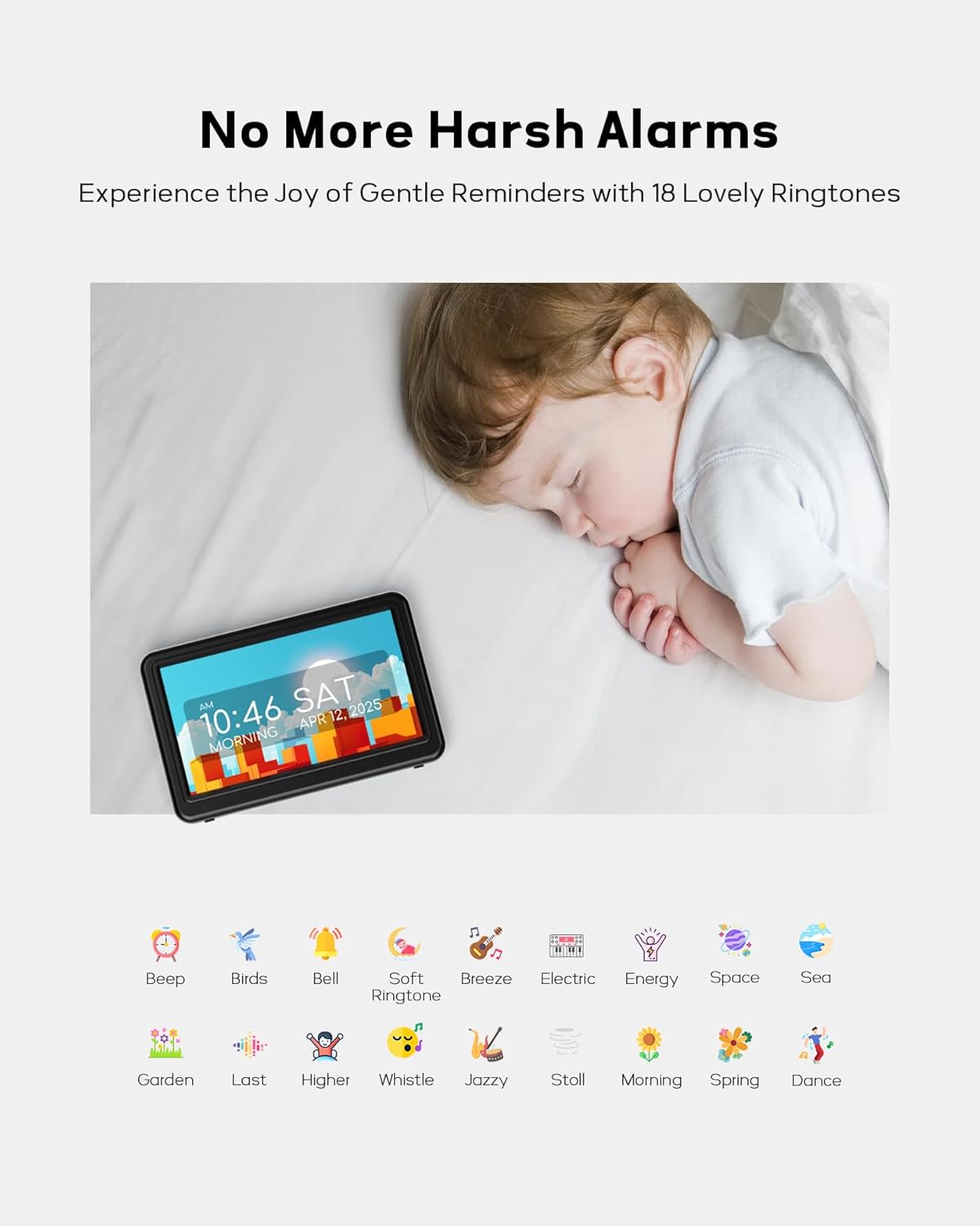 Mesqool 7 Inch Digital Dementia Alarm Clock for Seniors