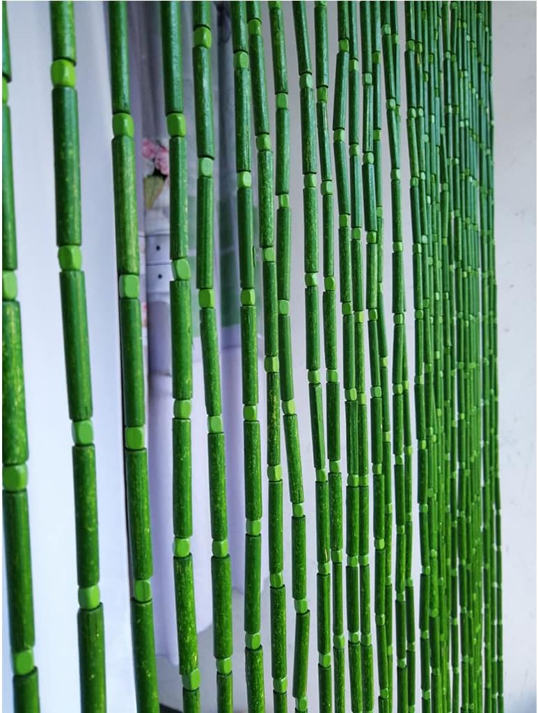 Bamboo Wood Bead Curtain for Doorways and Room Dividers