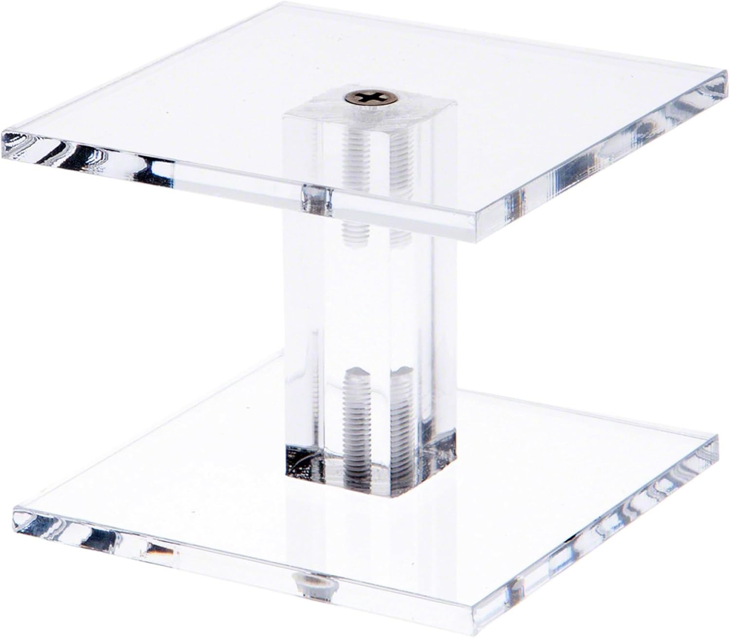 Plymor Clear Acrylic Square Barbell Pedestal Display Riser