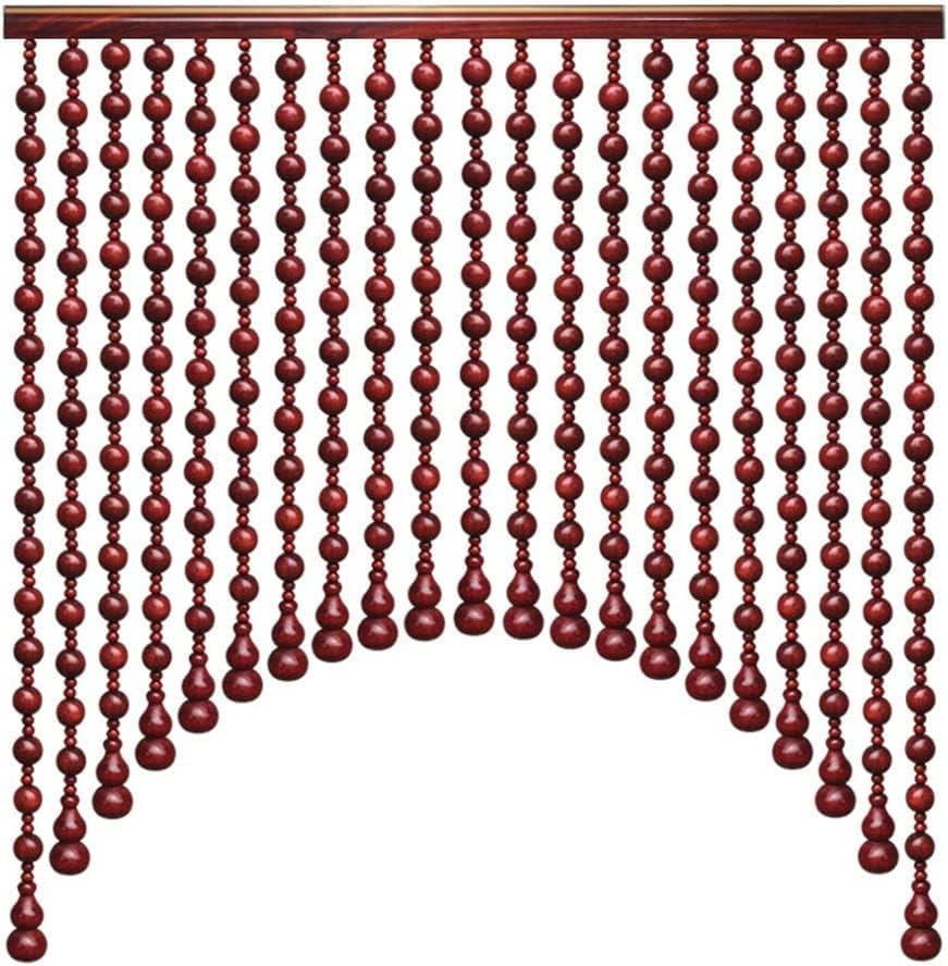 Tophacker Beaded Curtain Natural Wooden Beads Door String for Room Divider