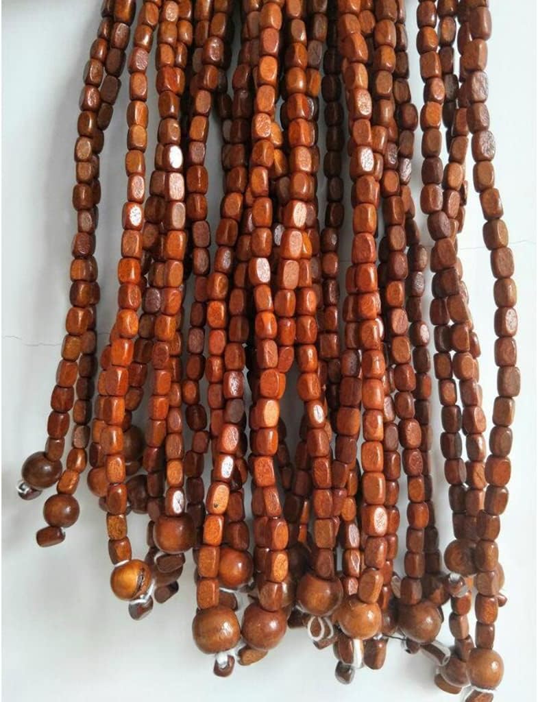 ZHOUXIAO 90 Wood Beaded Curtain with Rods for Doorways