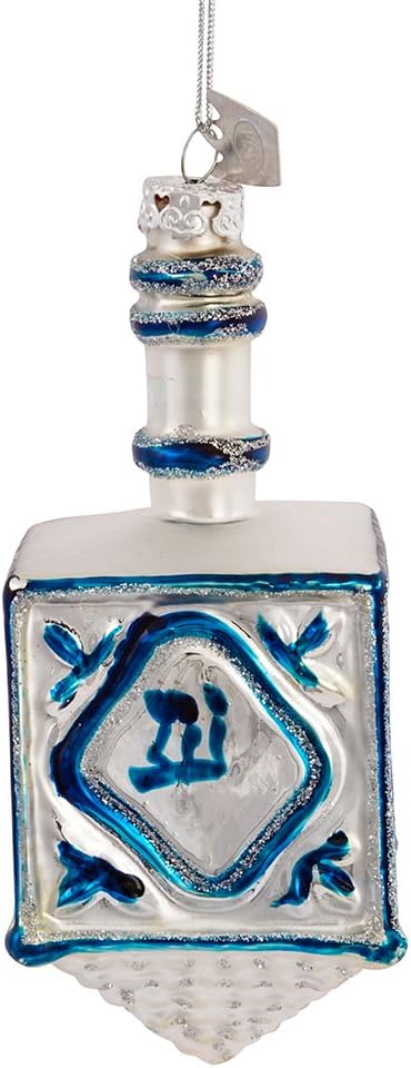 Kurt Adler 4-14 Inch Noble Gems Glass Dreidel Hanukkah Ornament