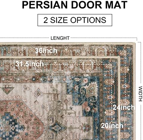 Collive Washable Indoor Doormat 24x36 Non Slip Entry Rug