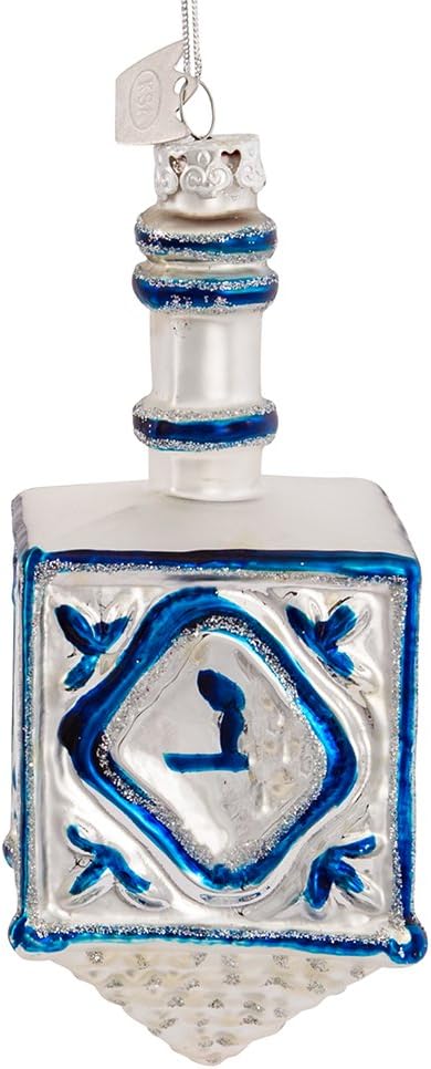 Kurt Adler 4-14 Inch Noble Gems Glass Dreidel Hanukkah Ornament