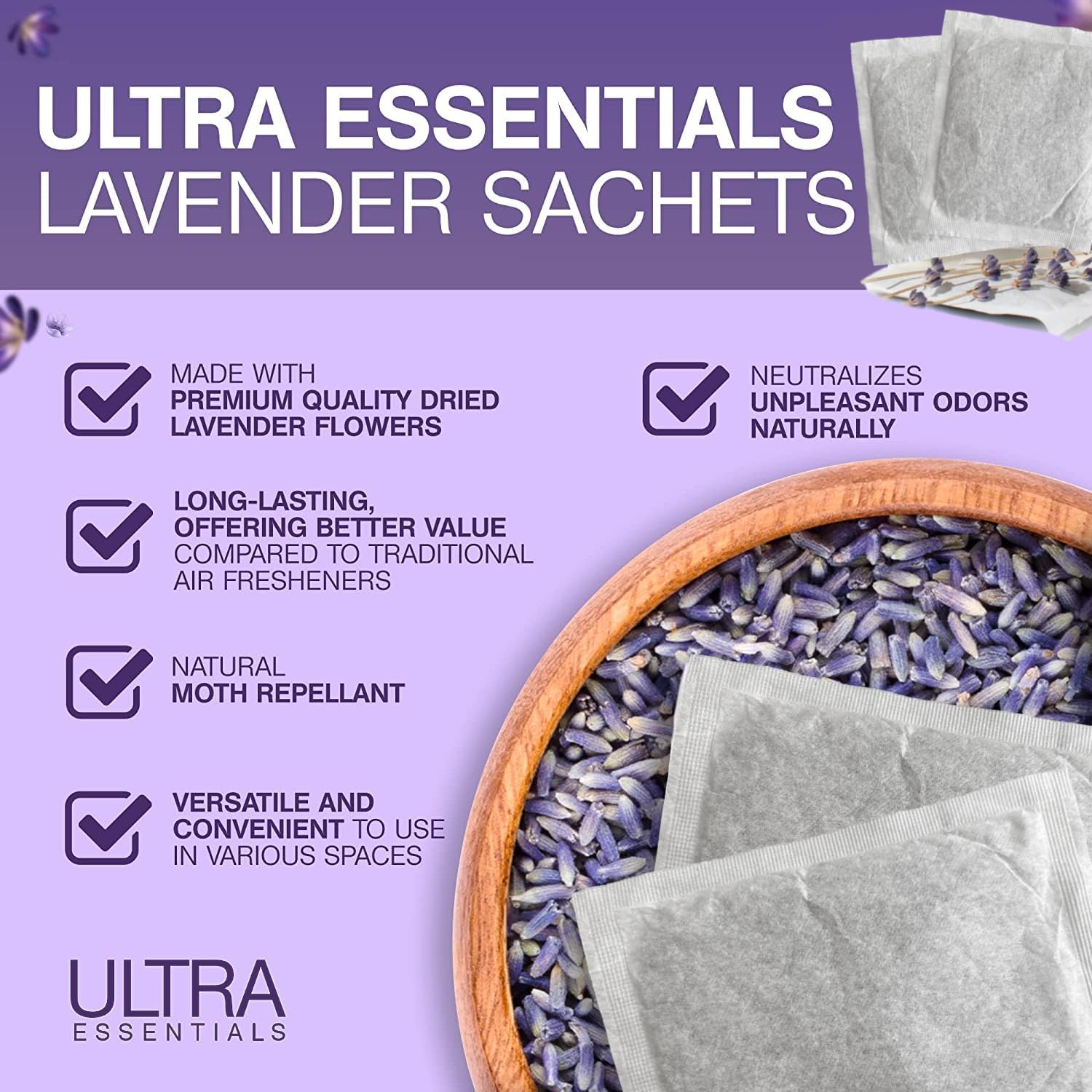 Ultra Essentials Lavender Sachet 6 Pack Natural Fragrance