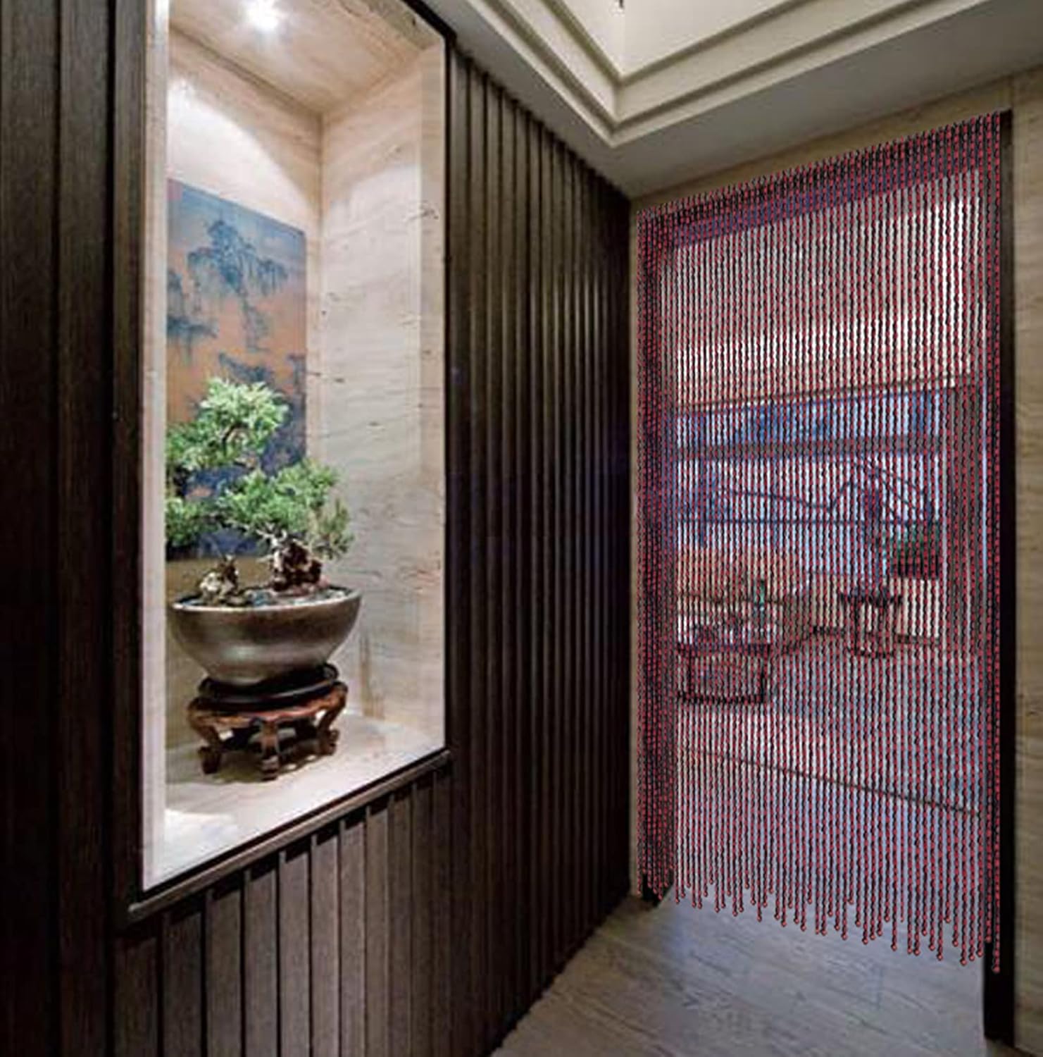 Natural Bamboo Bead Curtain for Doorways and Privacy