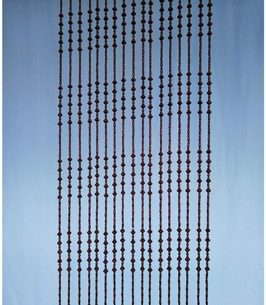 OKUOKA Red Wine Wooden Beaded Door Curtain