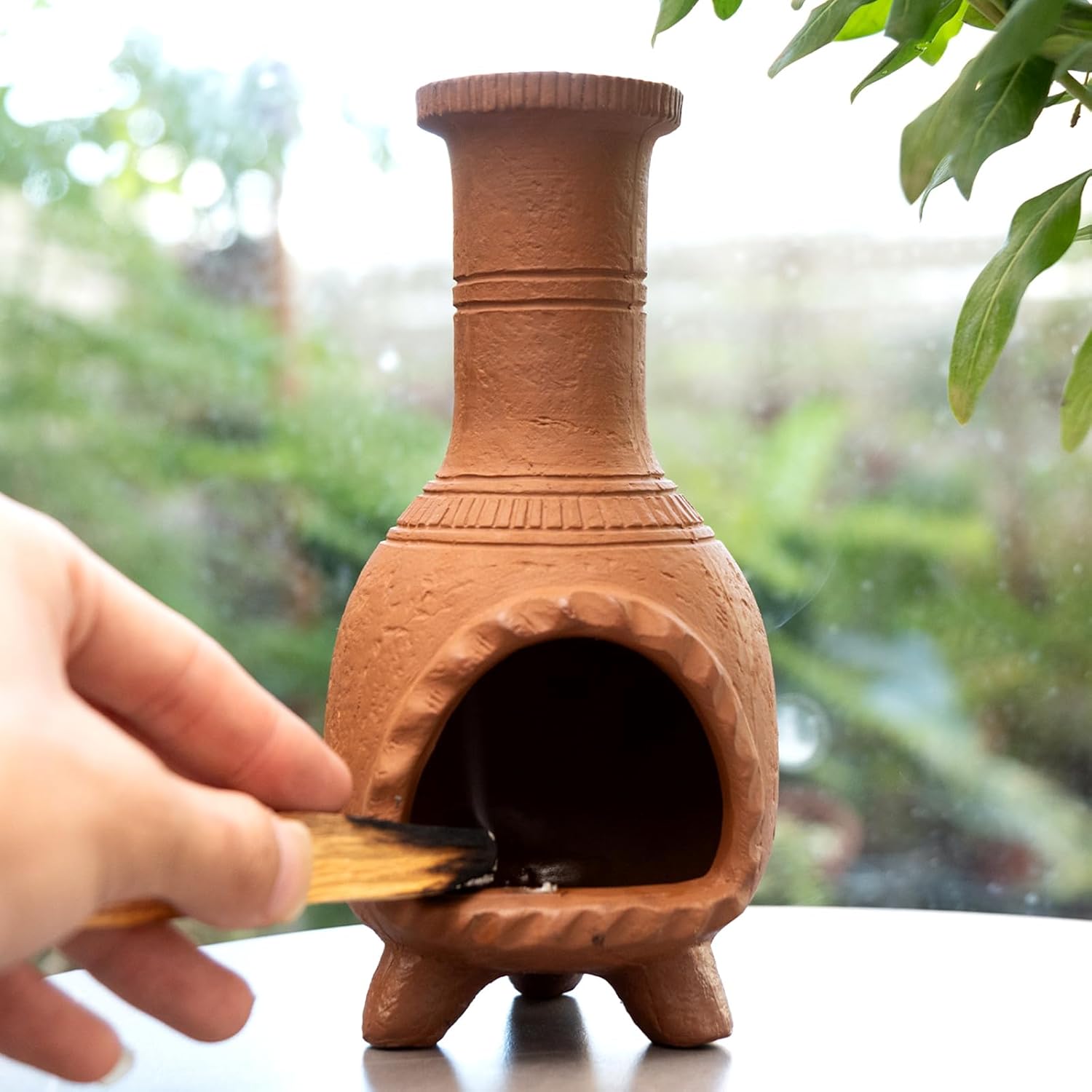 Handmade Terracotta Palo Santo Burner for Smudging and Meditation