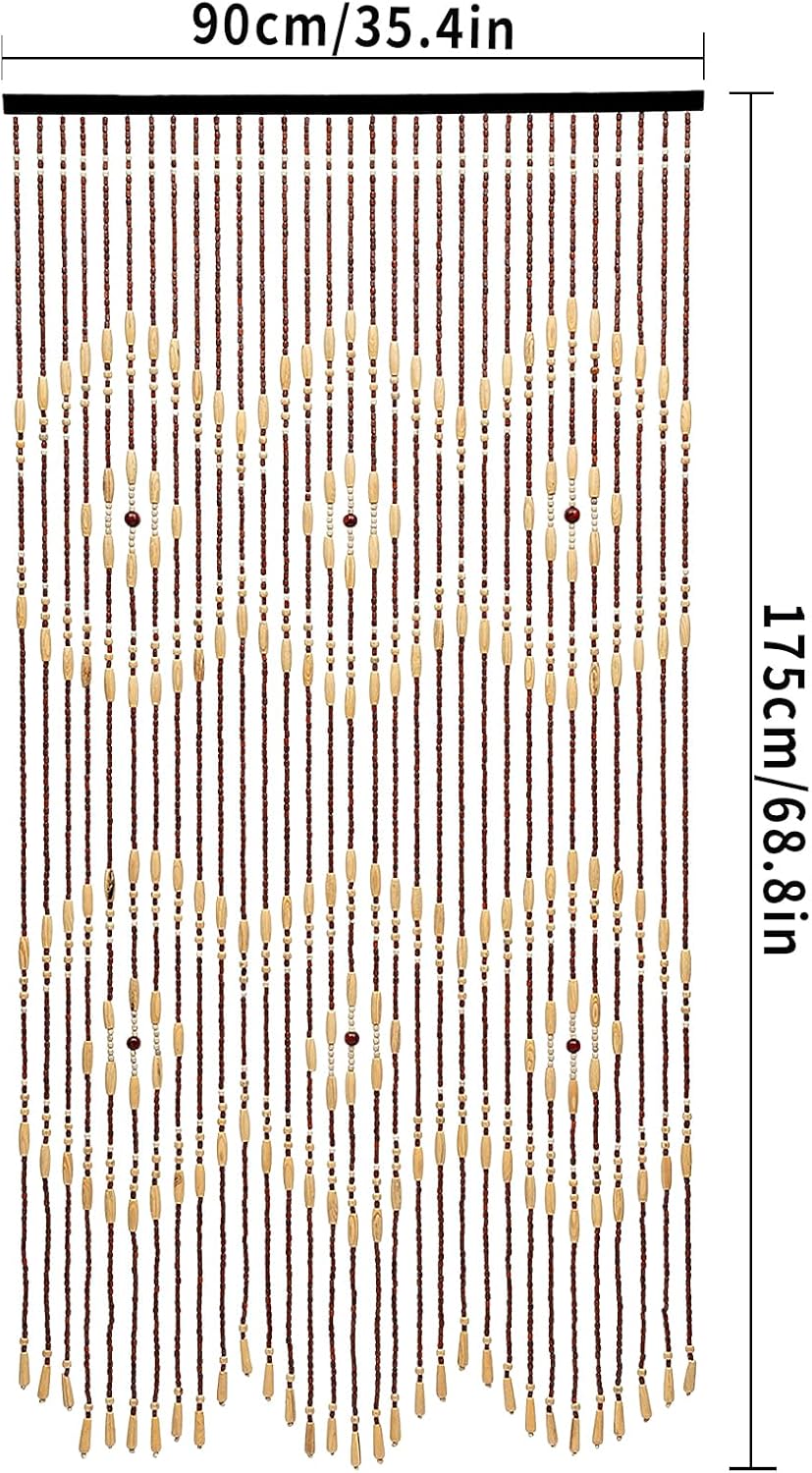 31 Strings Wooden Beaded Curtain for Privacy