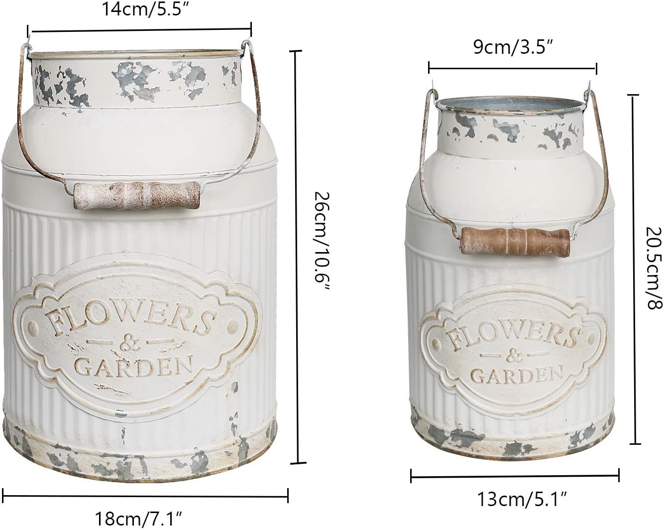 Yoillione Farmhouse Decor Milk Jug Vase White