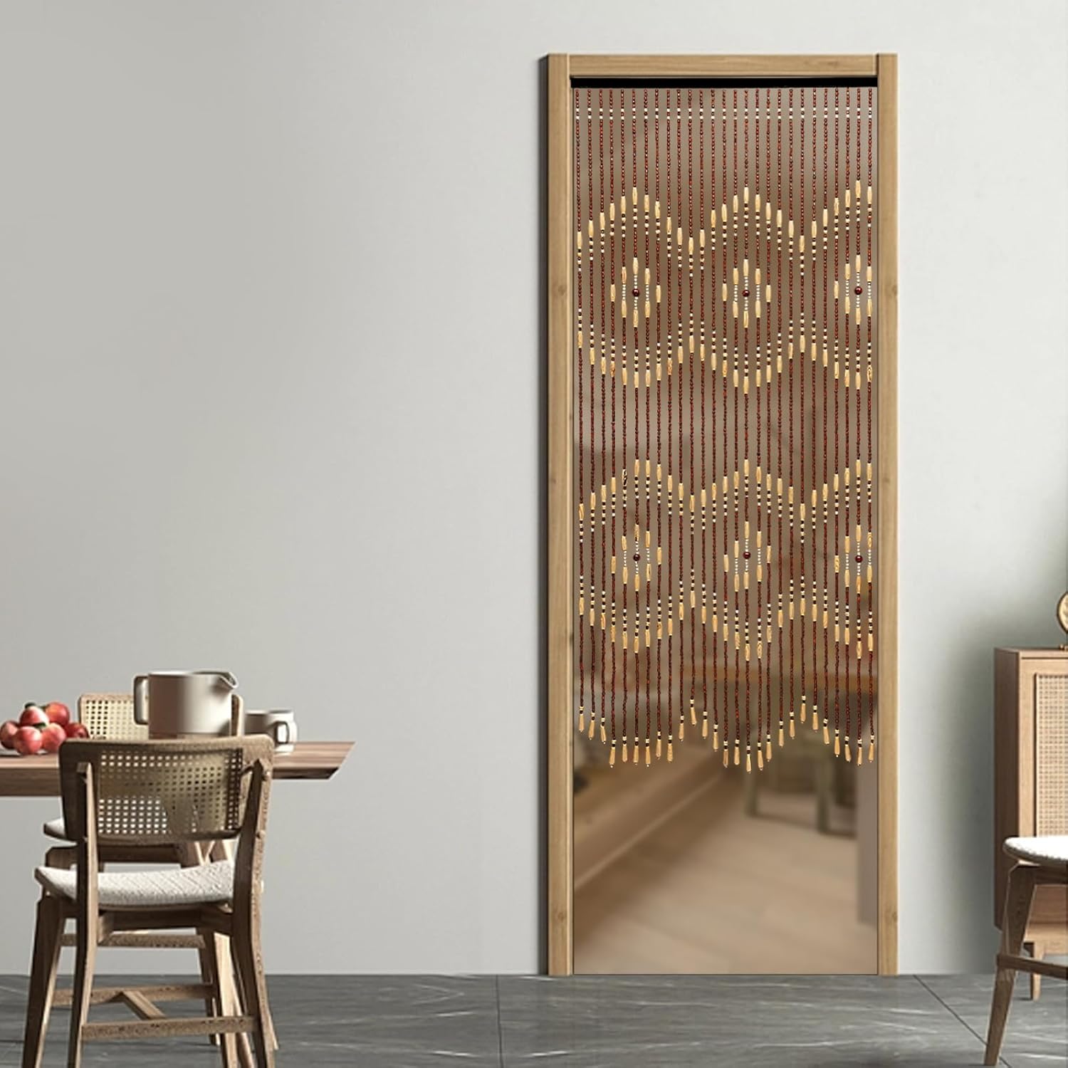 3543 x 689 Inch Wall Hanging Curtains with Wooden Beads