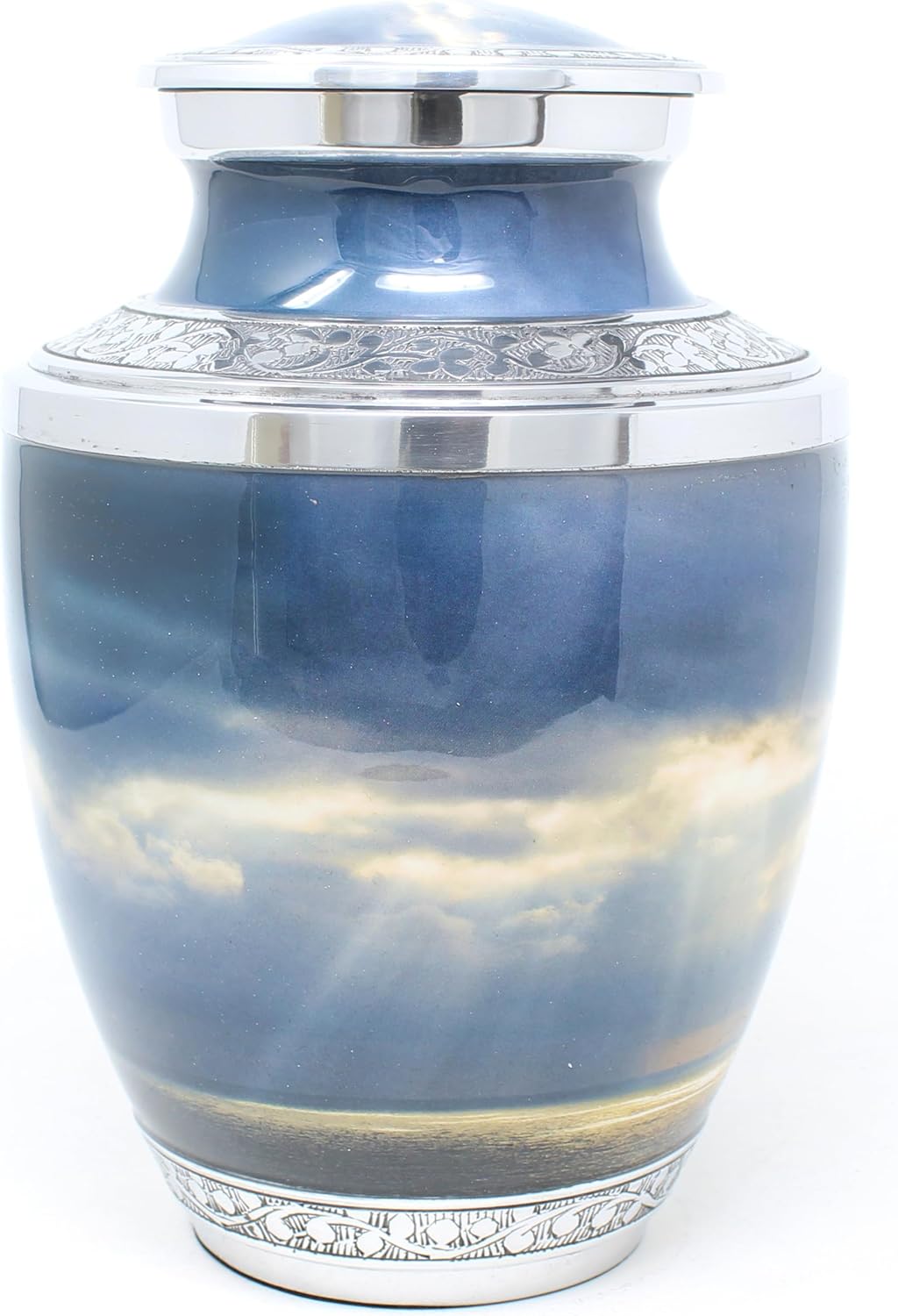 Sky with Clouds and Sunlight Design Cremation Urn for Adult Ashes - Large