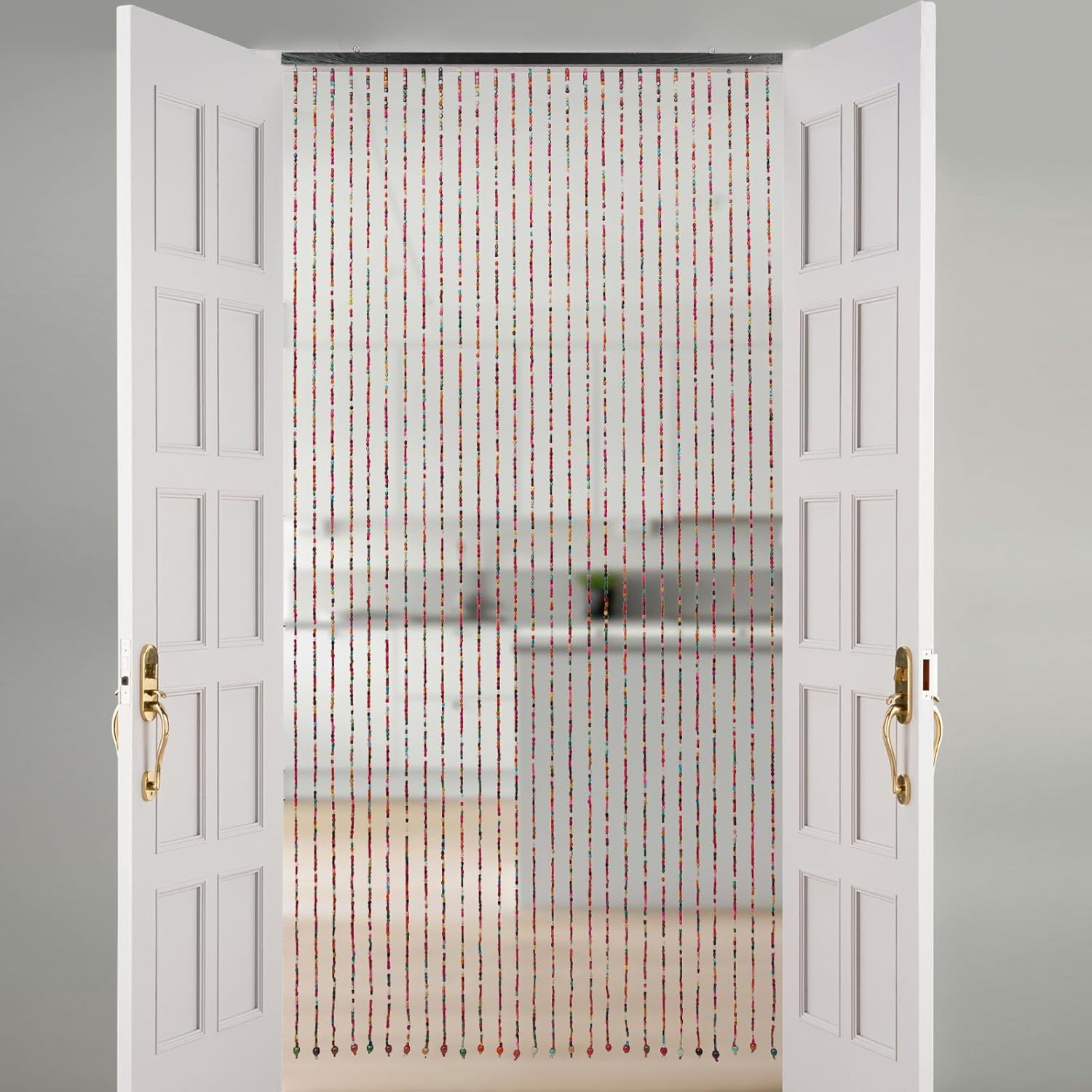 Wood Beaded Curtain for Doorway Room Divider 3543L x 689H