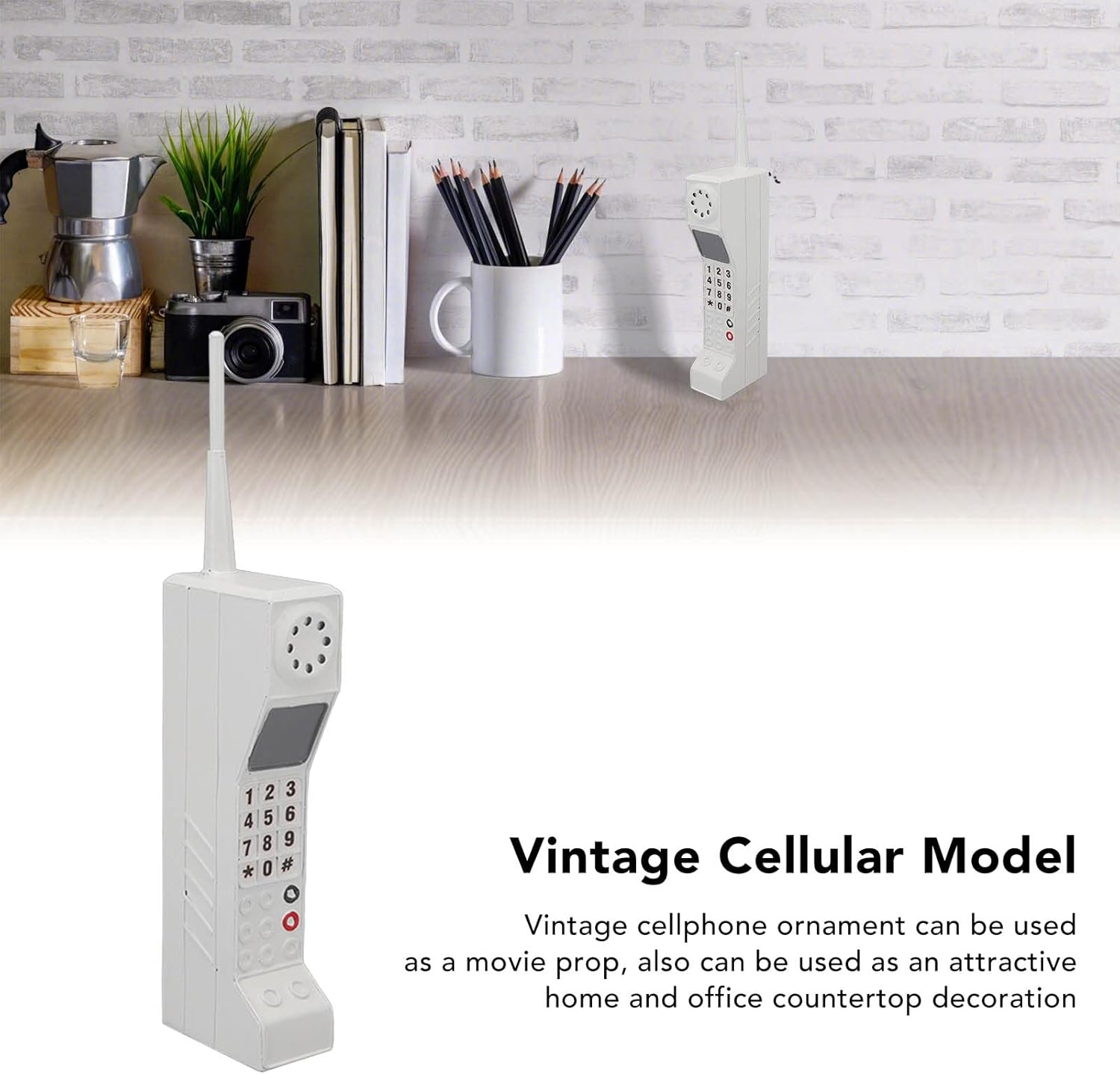 Diydeg Retro Brick Cell Phone Ornament White