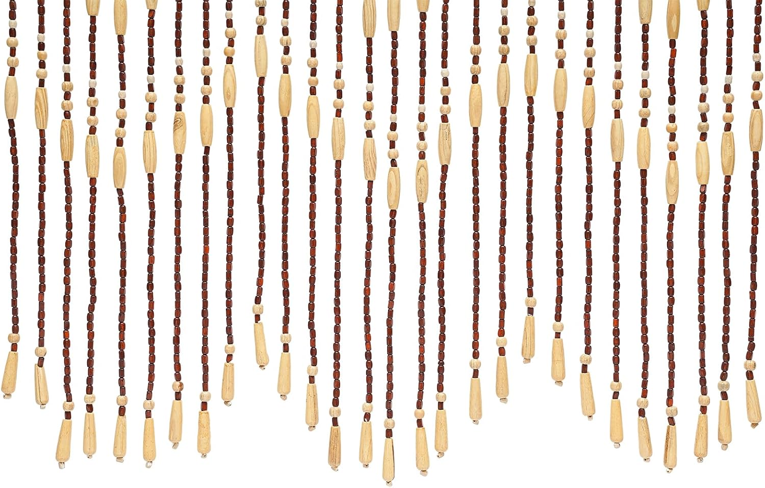Natural Bamboo Door Bead Curtain 31 Strands Fringe