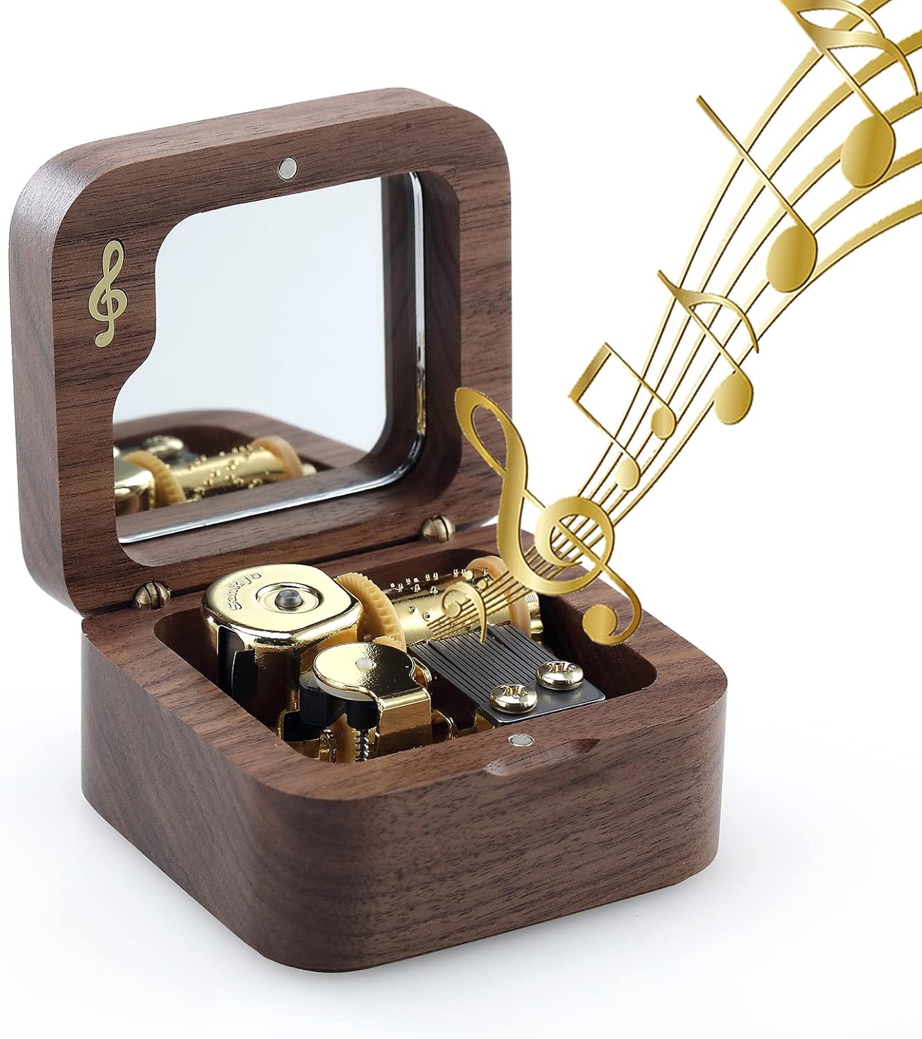 Wooden Wind-up Music Box with You Are My Sunshine Tune